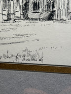 Gothic Cathedral — Original Architectural Etching by R. Holton (1981)