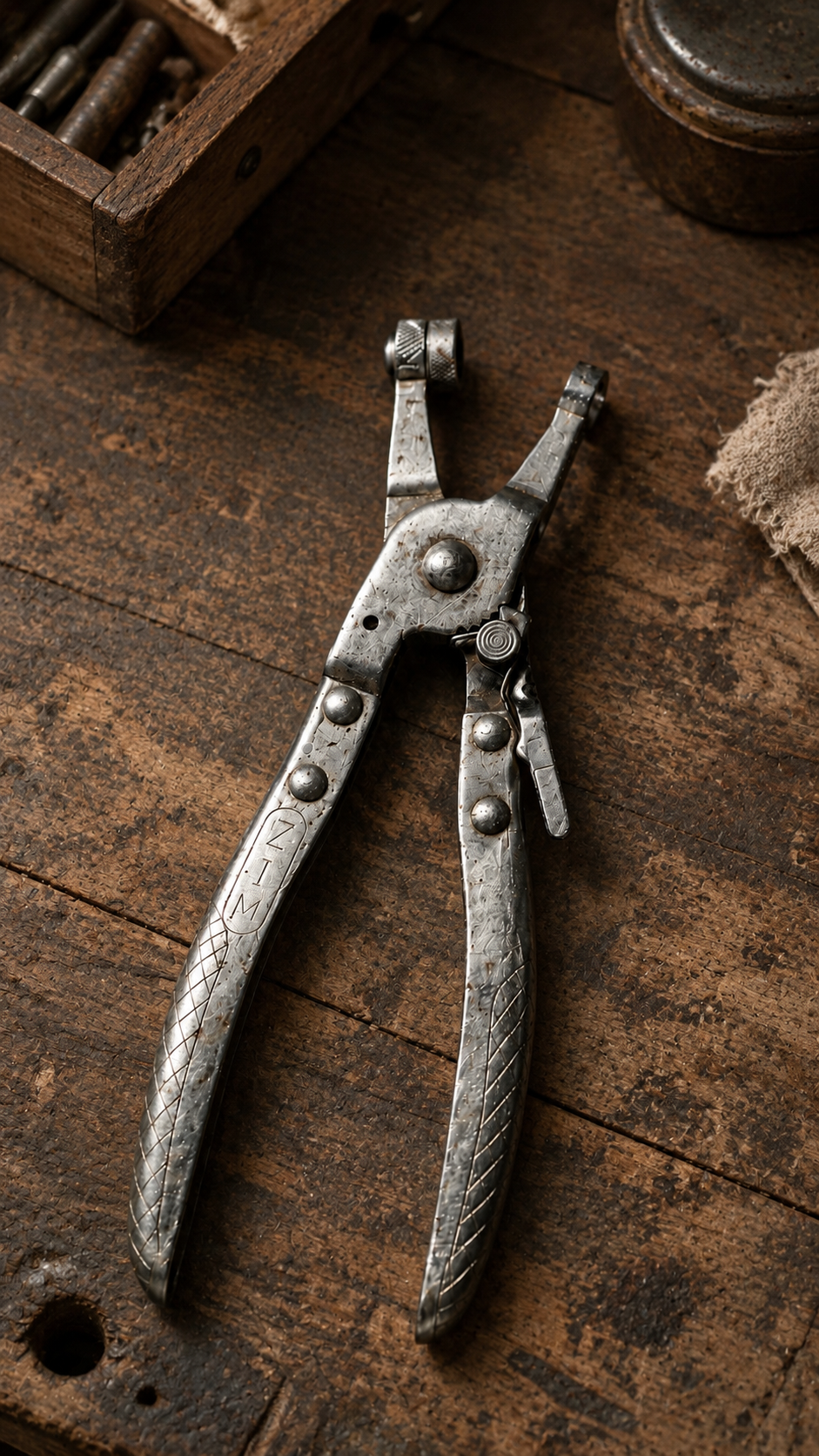 Vintage ZIM Automotive Drum Brake Spring Pliers, c. 1940s–1960s