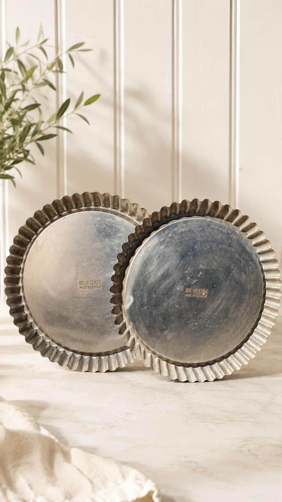 Pair of Vintage Dr. Oetker Fluted Tart Pans, Made in Germany, c. 1960s