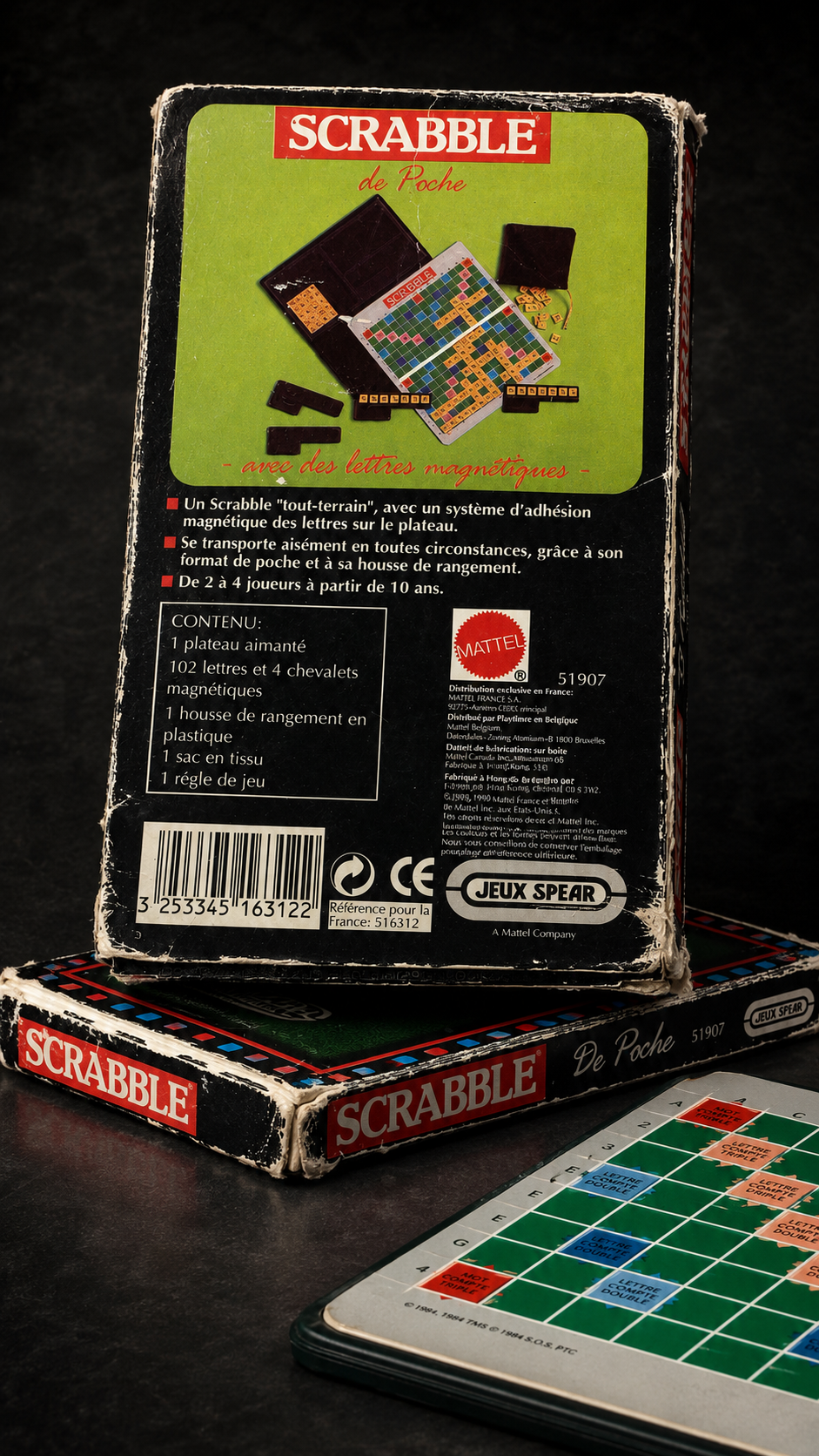 Vintage French Scrabble de Poche Magnetic Travel Game by Jeux Spear