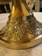 Vintage Brass Pedestal Candle Holder with Acanthus Base, c. 1970s