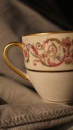 Antique Hand-Painted Porcelain Demitasse Cup by W. J. C. Dulany Co., Baltimore, c. 1900–1920s