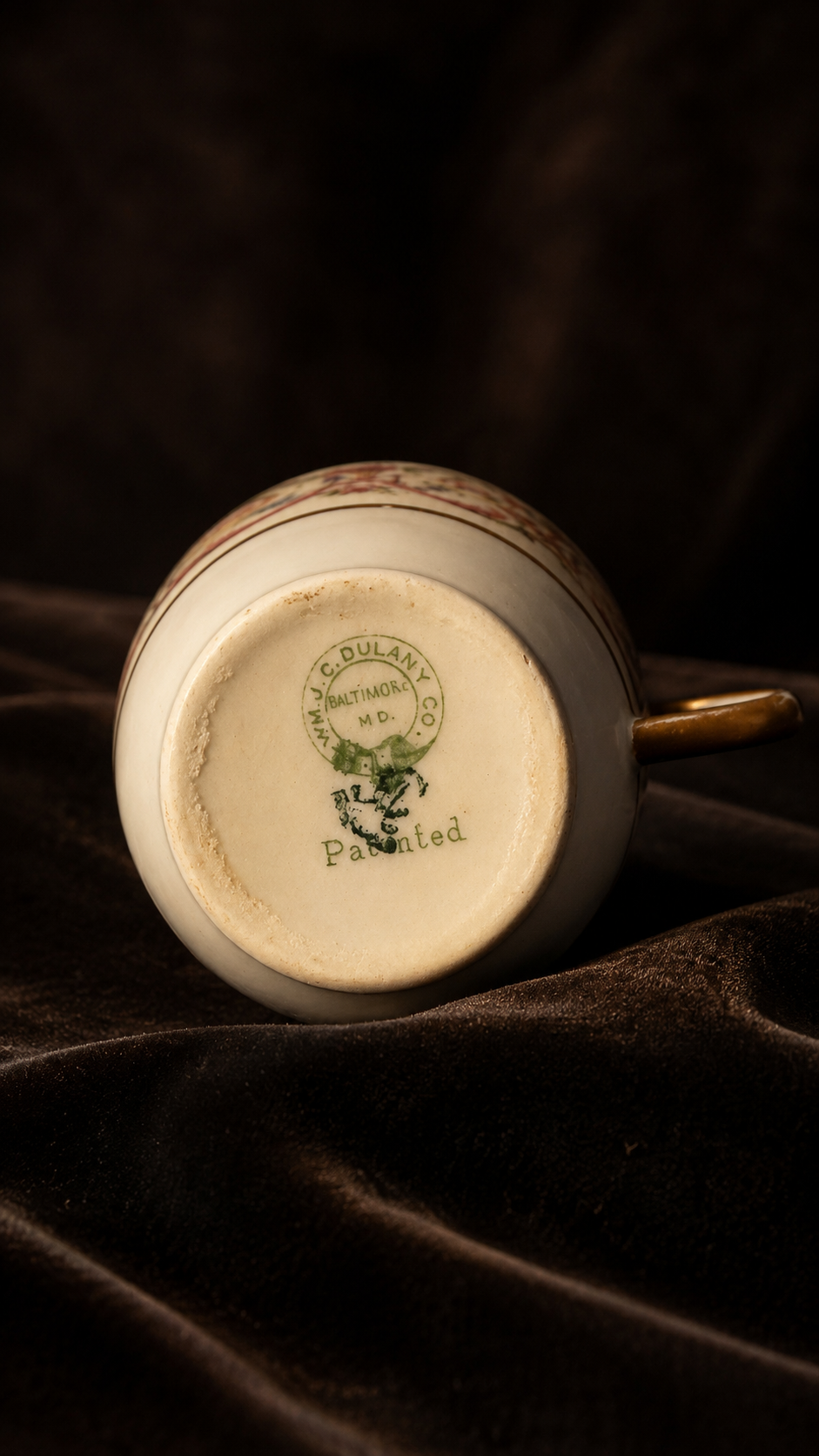Antique Hand-Painted Porcelain Demitasse Cup by W. J. C. Dulany Co., Baltimore, c. 1900–1920s