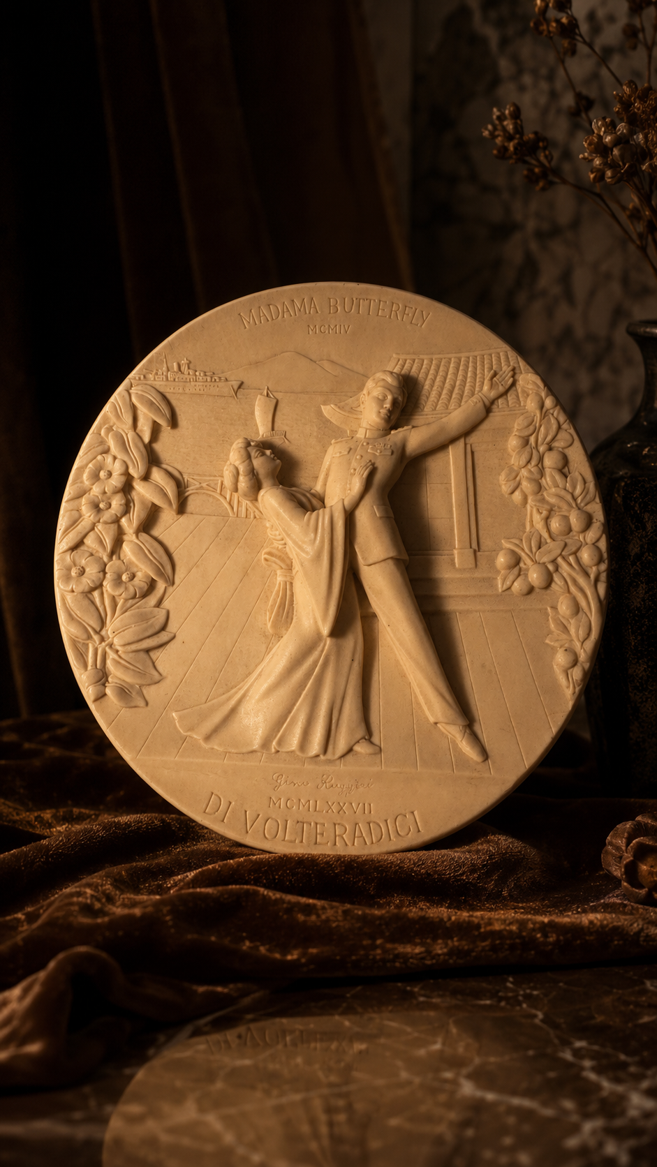 1977 Italian Madama Butterfly Puccini Wall Plaque | Limited Edition La Scala Opera Commemorative Plate