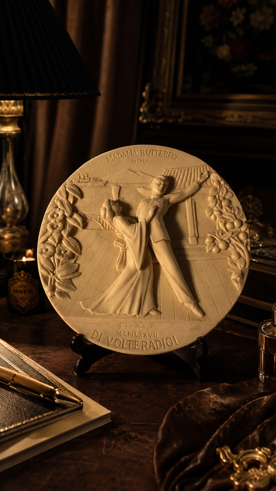 1977 Italian Madama Butterfly Puccini Wall Plaque | Limited Edition La Scala Opera Commemorative Plate