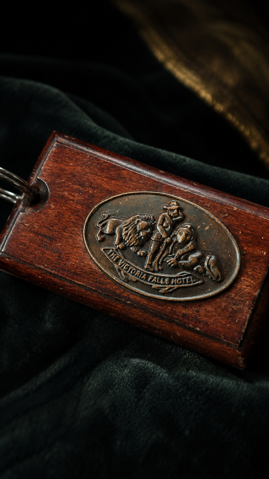 Victoria Falls Hotel Wooden Key Fob, c. 1950s | Mid-Century Hotel Memorabilia