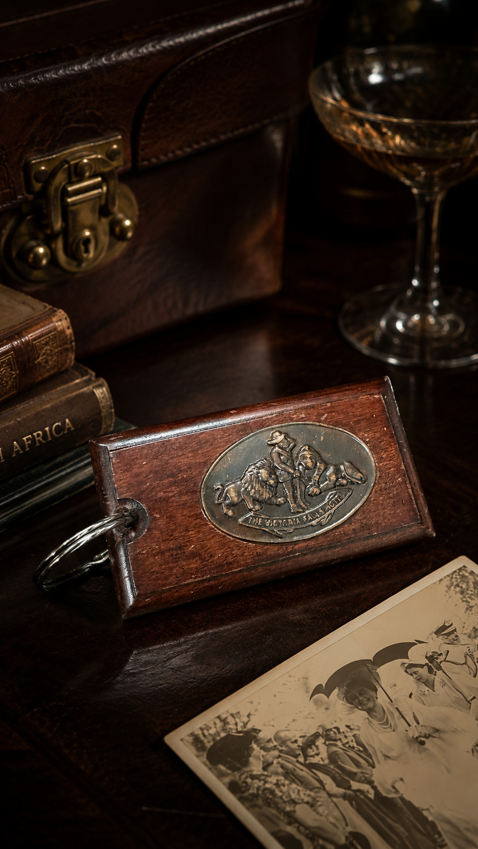 Victoria Falls Hotel Wooden Key Fob, c. 1950s | Mid-Century Hotel Memorabilia