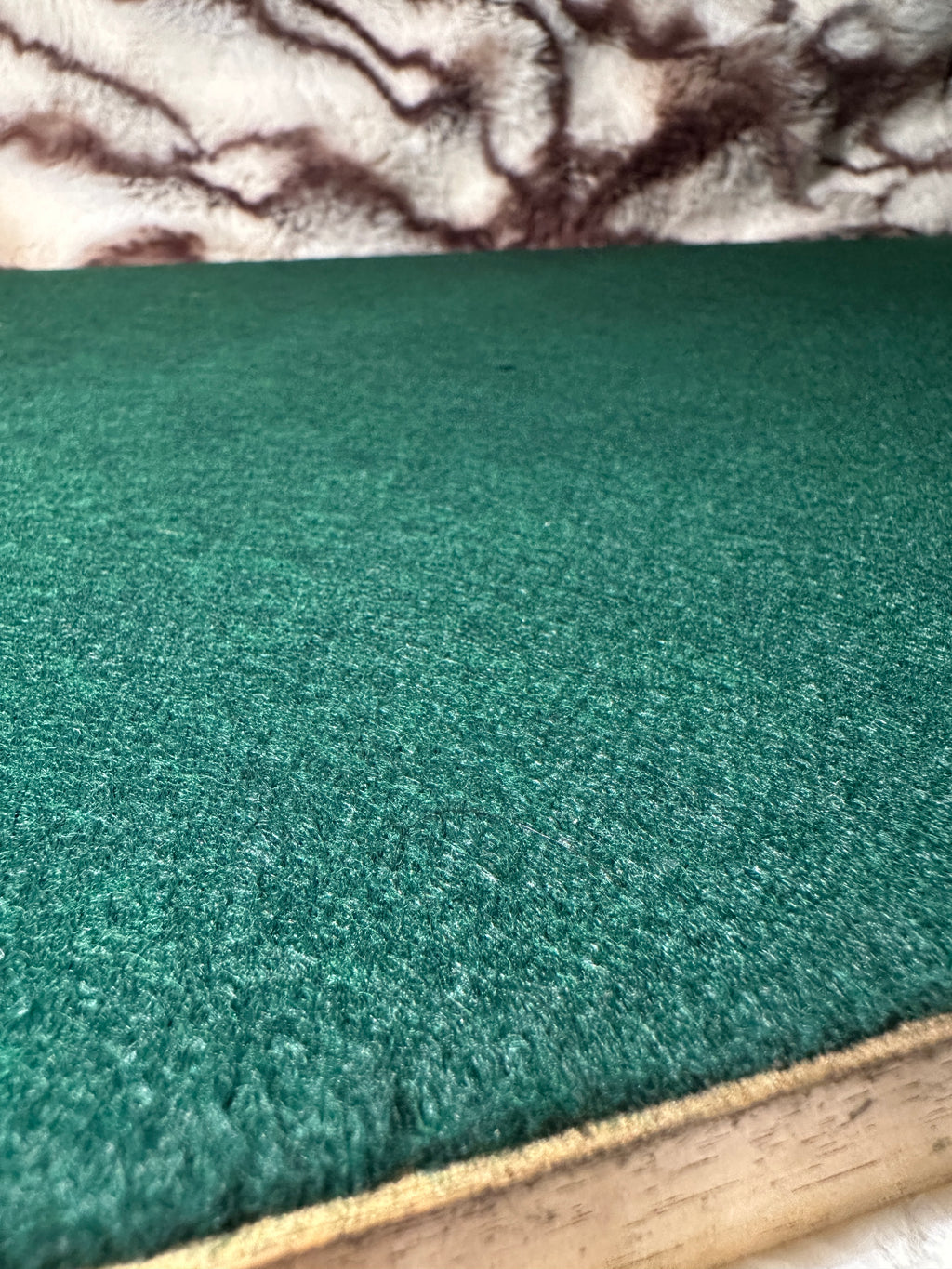 Large Vintage English Fox Hunt Serving Tray with Brass Handles & Green Felt Backing