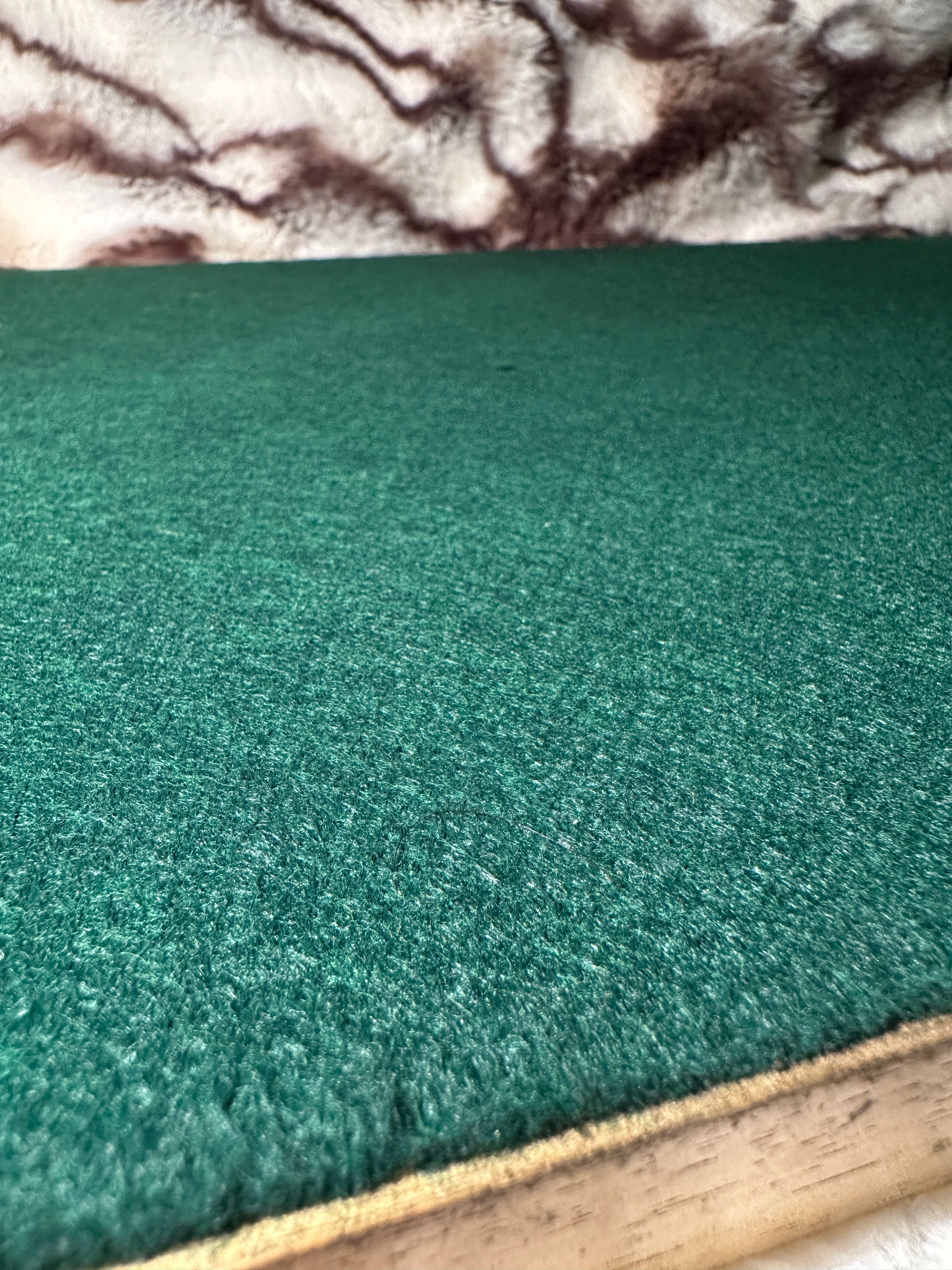 Large Vintage English Fox Hunt Serving Tray with Brass Handles & Green Felt Backing