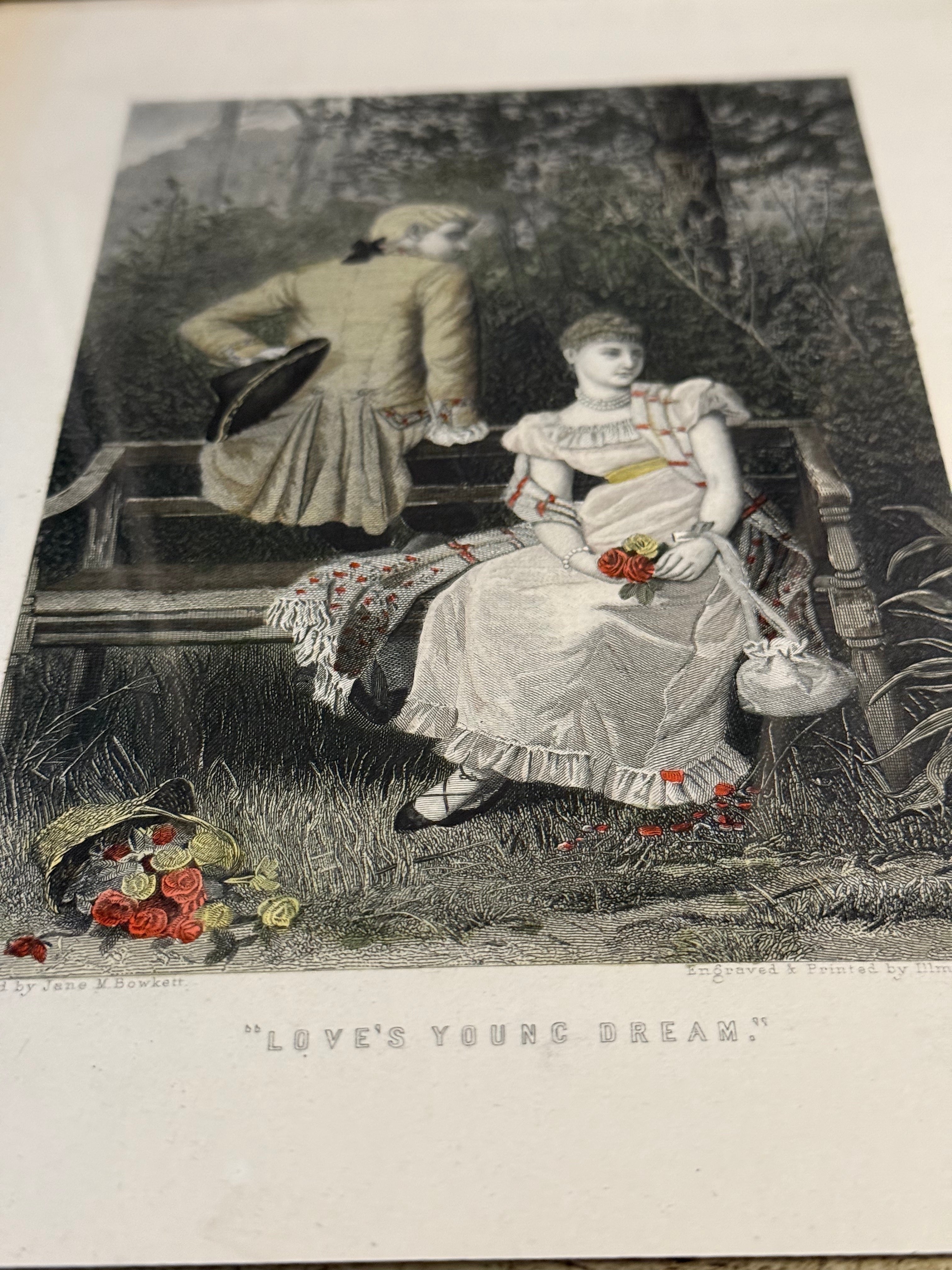 “Love’s Young Dream” — after Jane M. Bowkett Engraved &amp; Printed by Illman Brothers (Philadelphia), c. 1865–1890