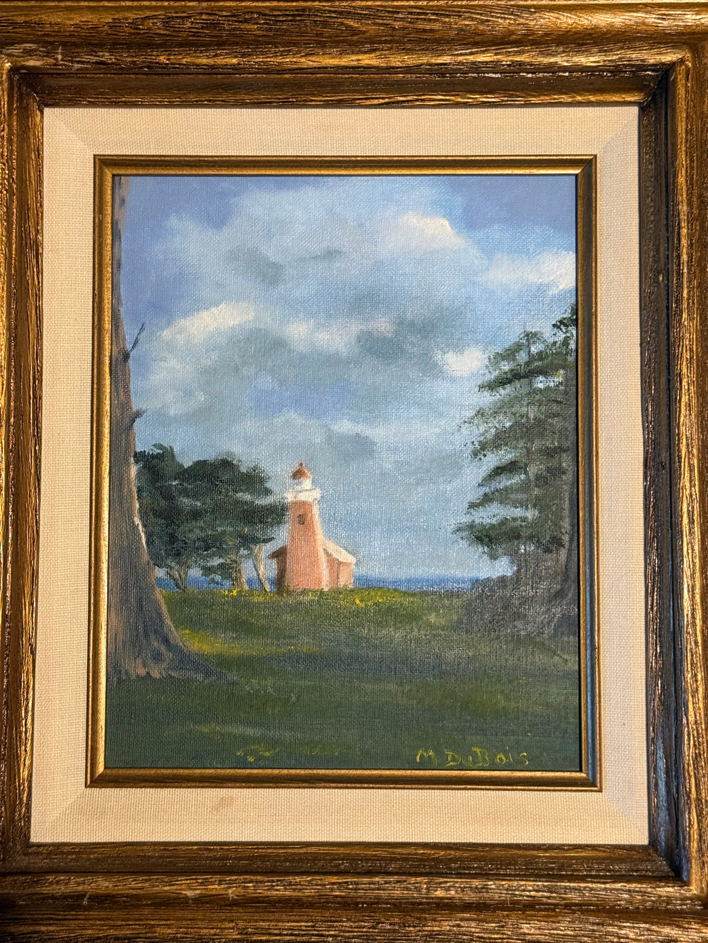 “Santa Cruz Lighthouse Field" Oil on Canvas Signed Mary DuBois
