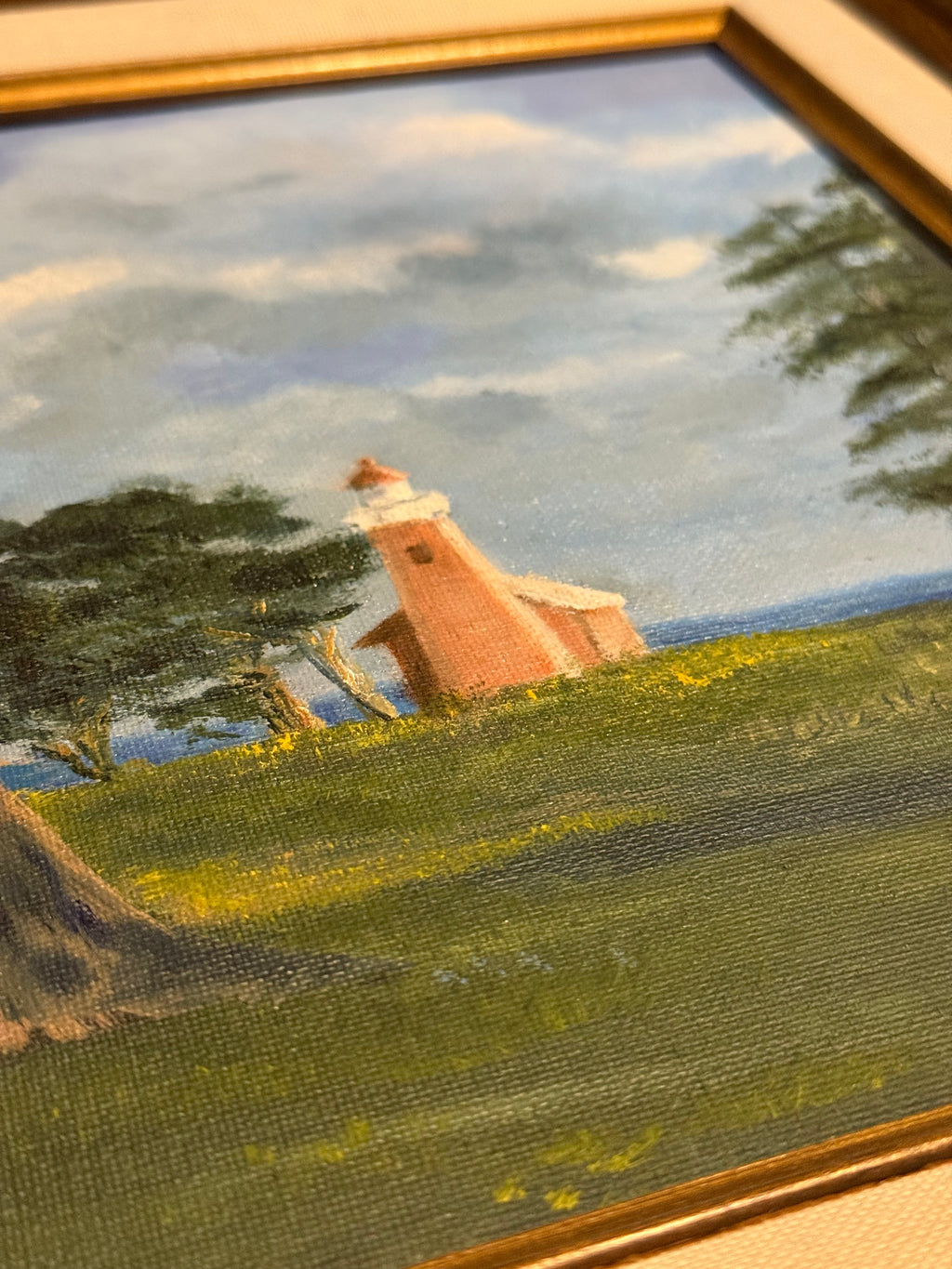 “Santa Cruz Lighthouse Field" Oil on Canvas Signed Mary DuBois