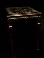 Antique Hand-Painted Side Table with Gilt Decoration and Turned Legs, c. 19th Century
