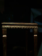 Antique Hand-Painted Side Table with Gilt Decoration and Turned Legs, c. 19th Century
