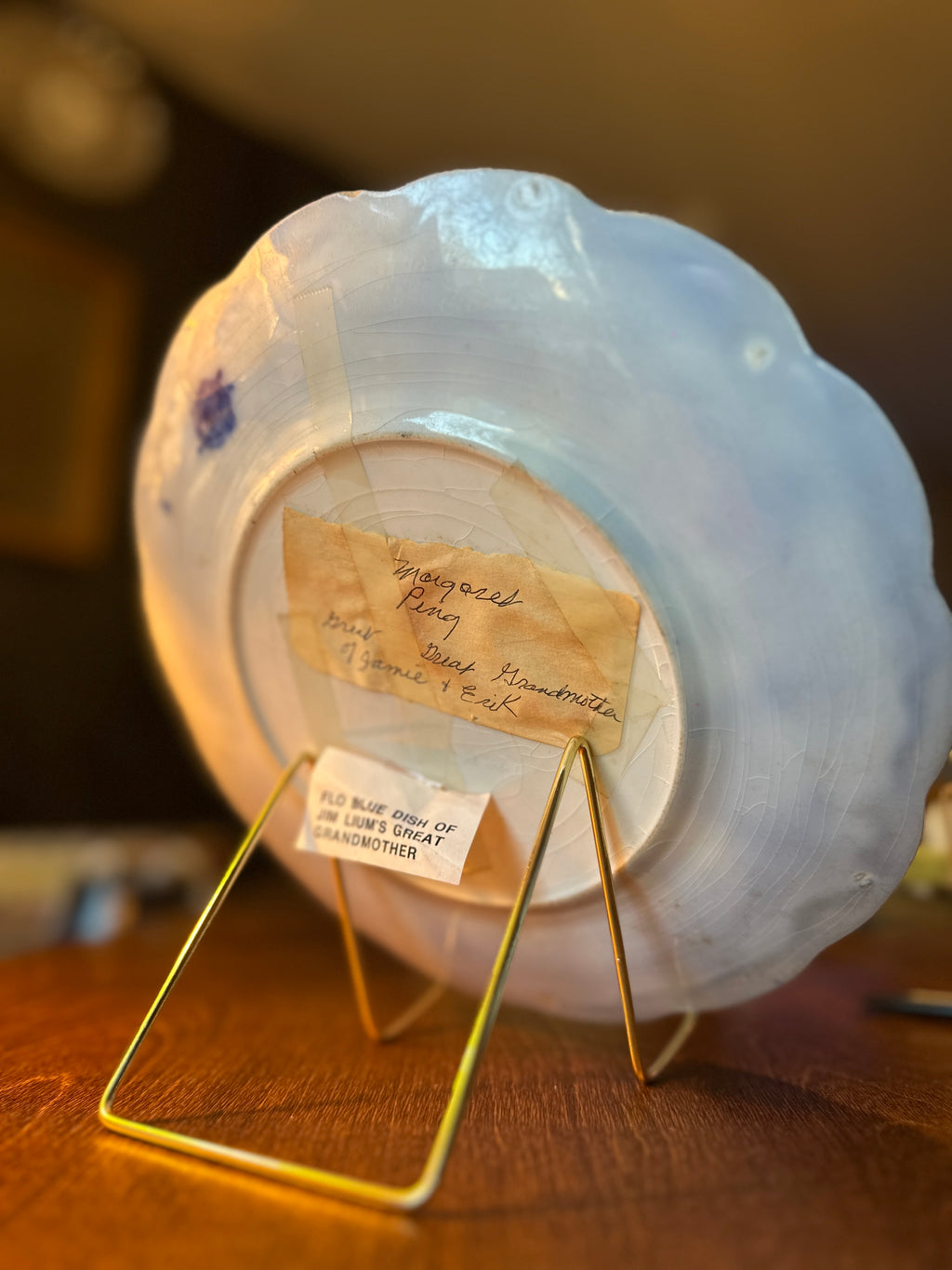 Antique Victorian Flow Blue Porcelain Dish, c.1880–1900