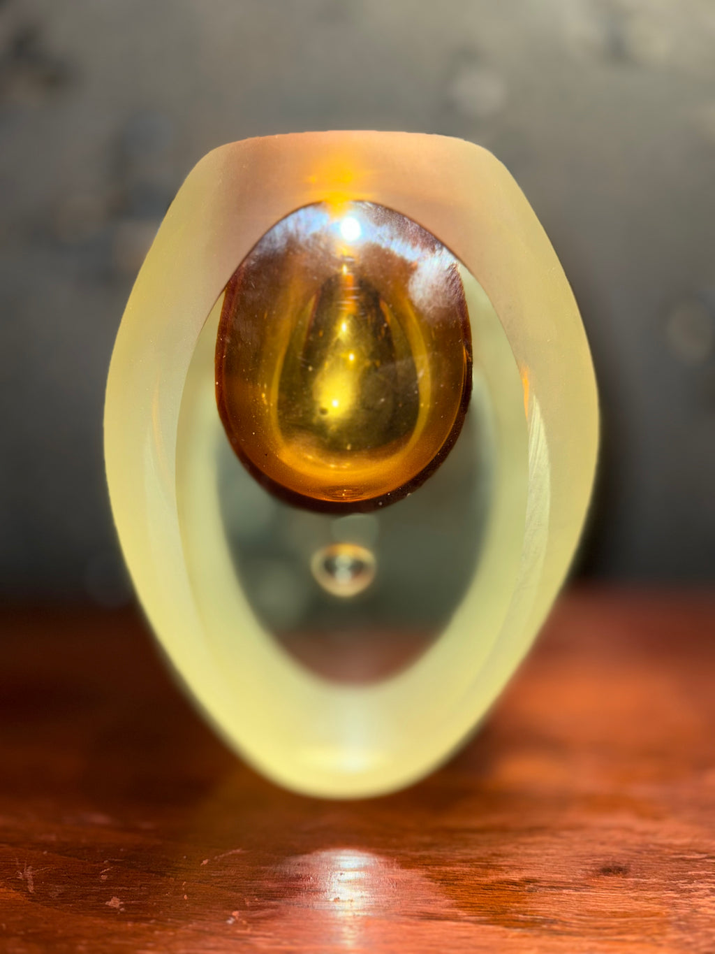 Amber Sommerso Glass Sculpture — Murano or European Studio, c. 1950s–60s