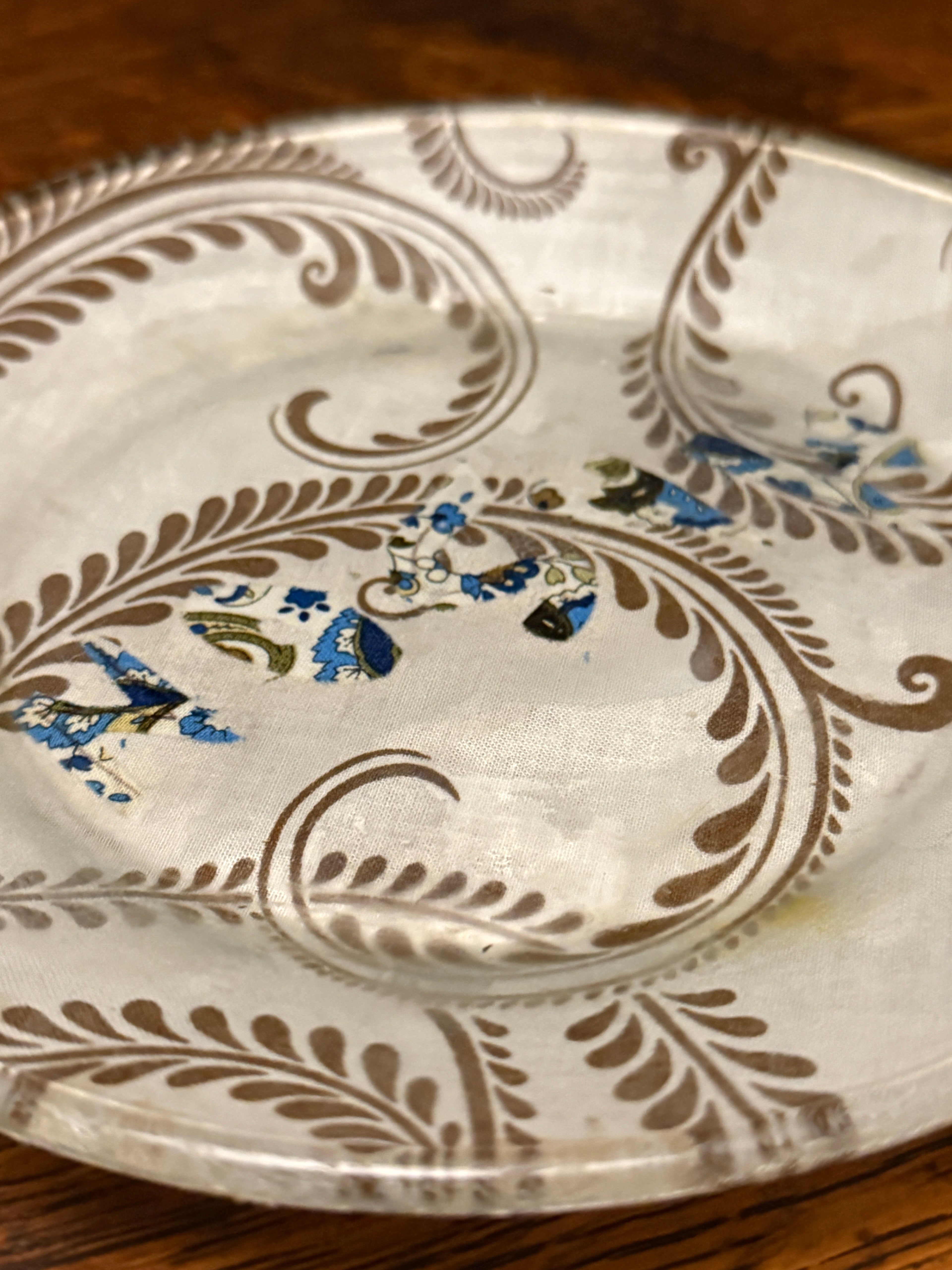 English Transferware Plate – “Paisley &amp; Floral Scroll” Pattern, Staffordshire, England — Circa 1835–1845