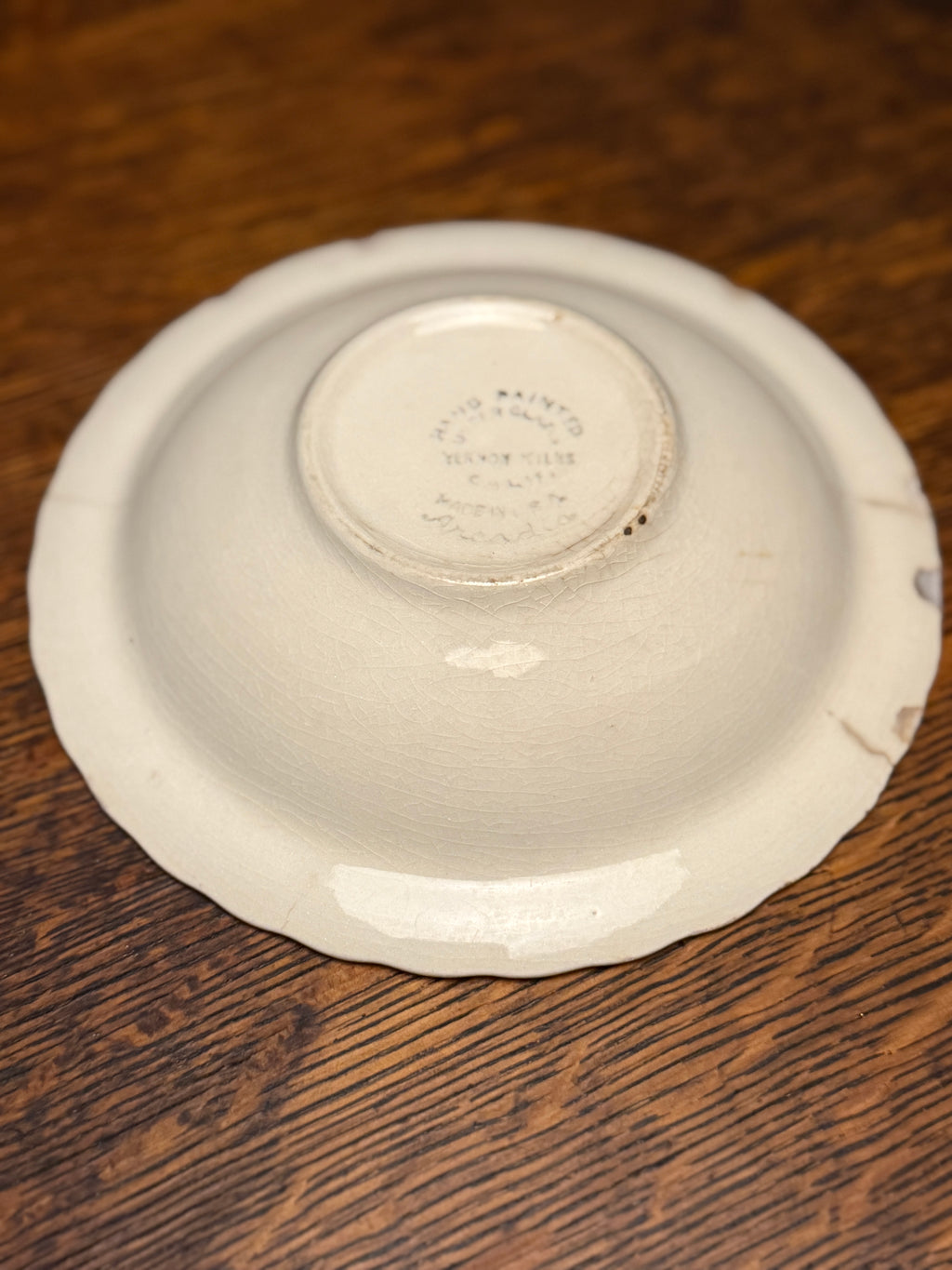 Hand-Painted Earthenware Soup Plate – Vernon Kilns “California Hand Painted” Series, Vernon, California — Circa 1940–1948