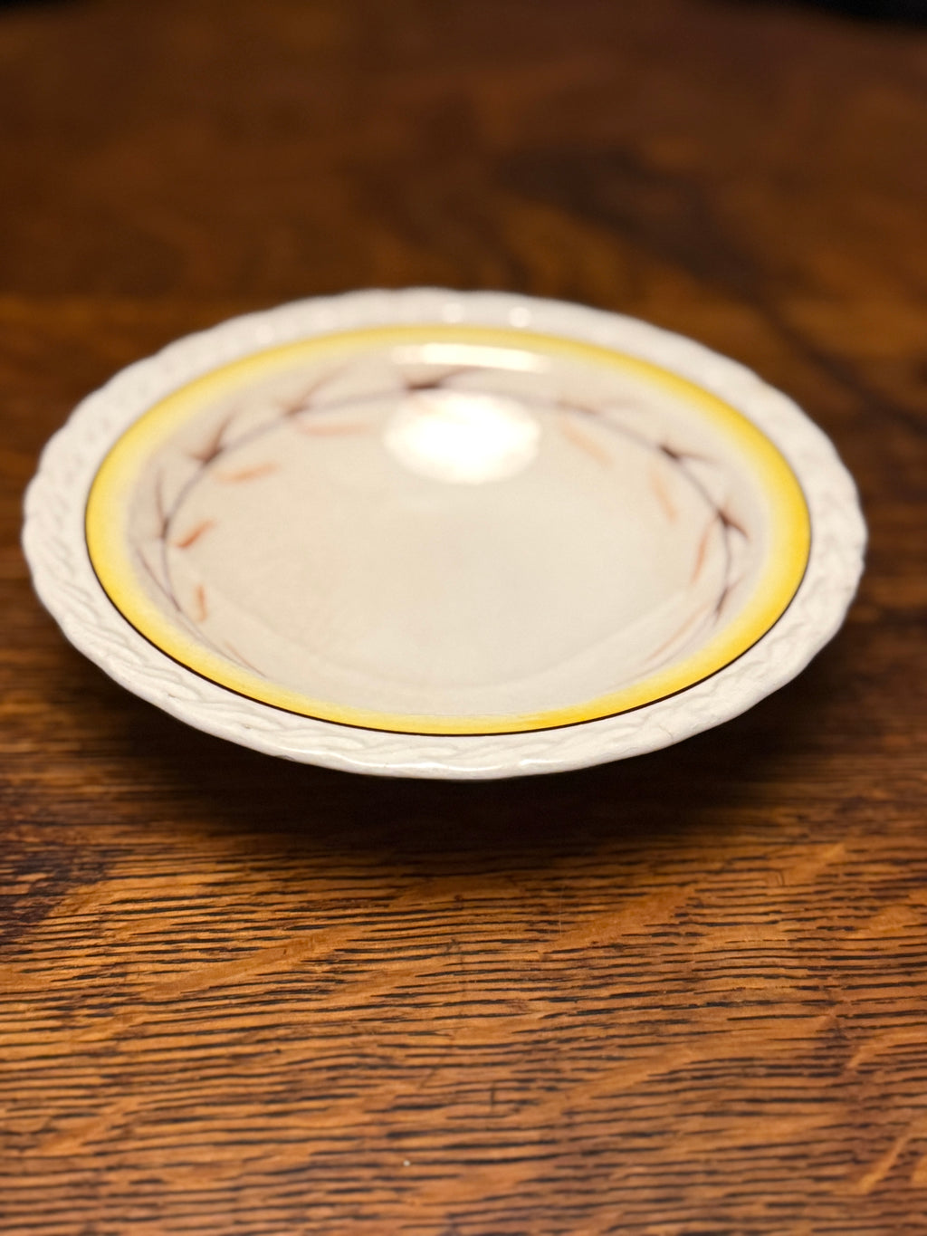 Hand-Painted Earthenware Soup Plate – Vernon Kilns “California Hand Painted” Series, Vernon, California — Circa 1940–1948