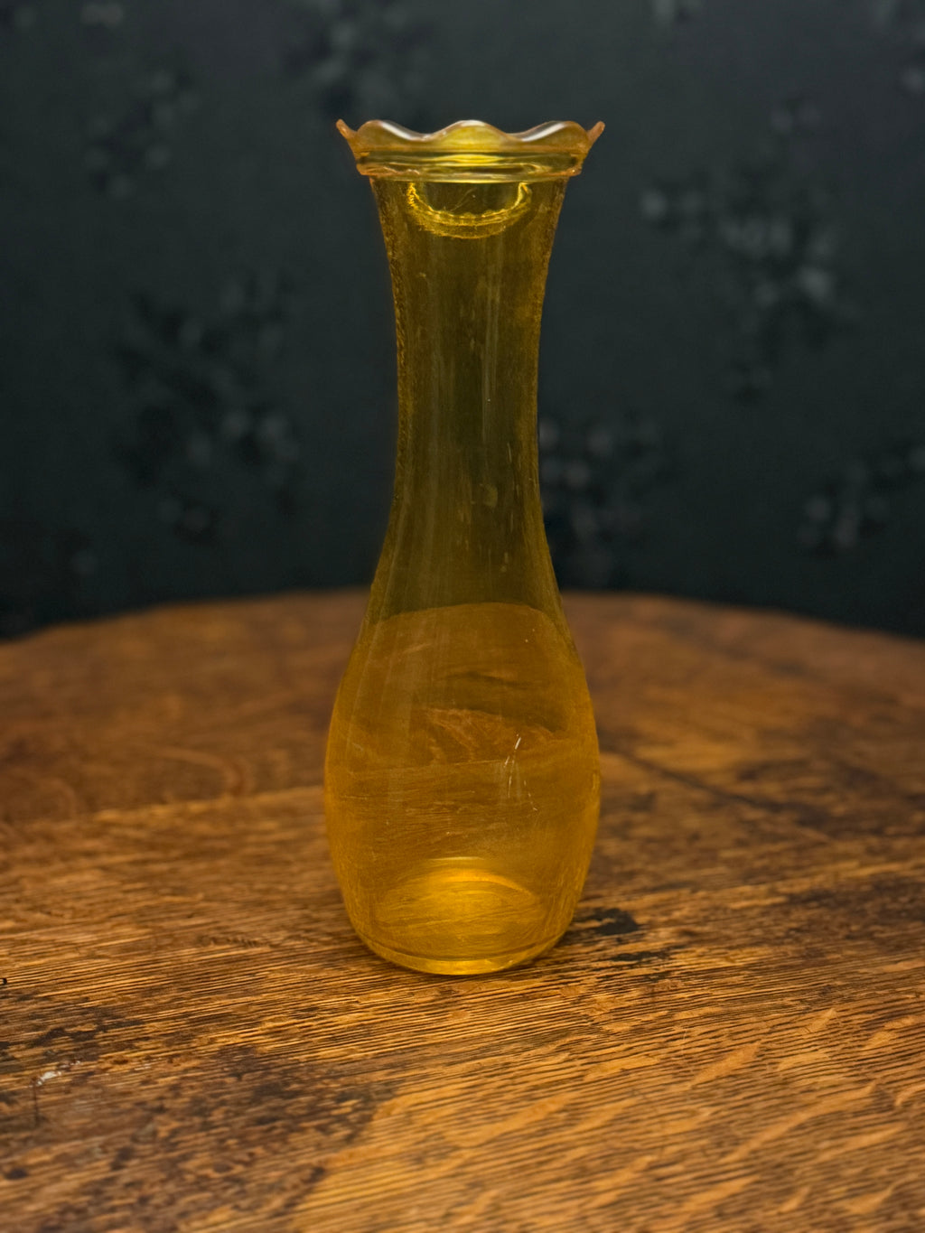 Amber Crackle Glass Bud Vase — Blenko Glass Company, Milton, West Virginia — Circa 1960–1965