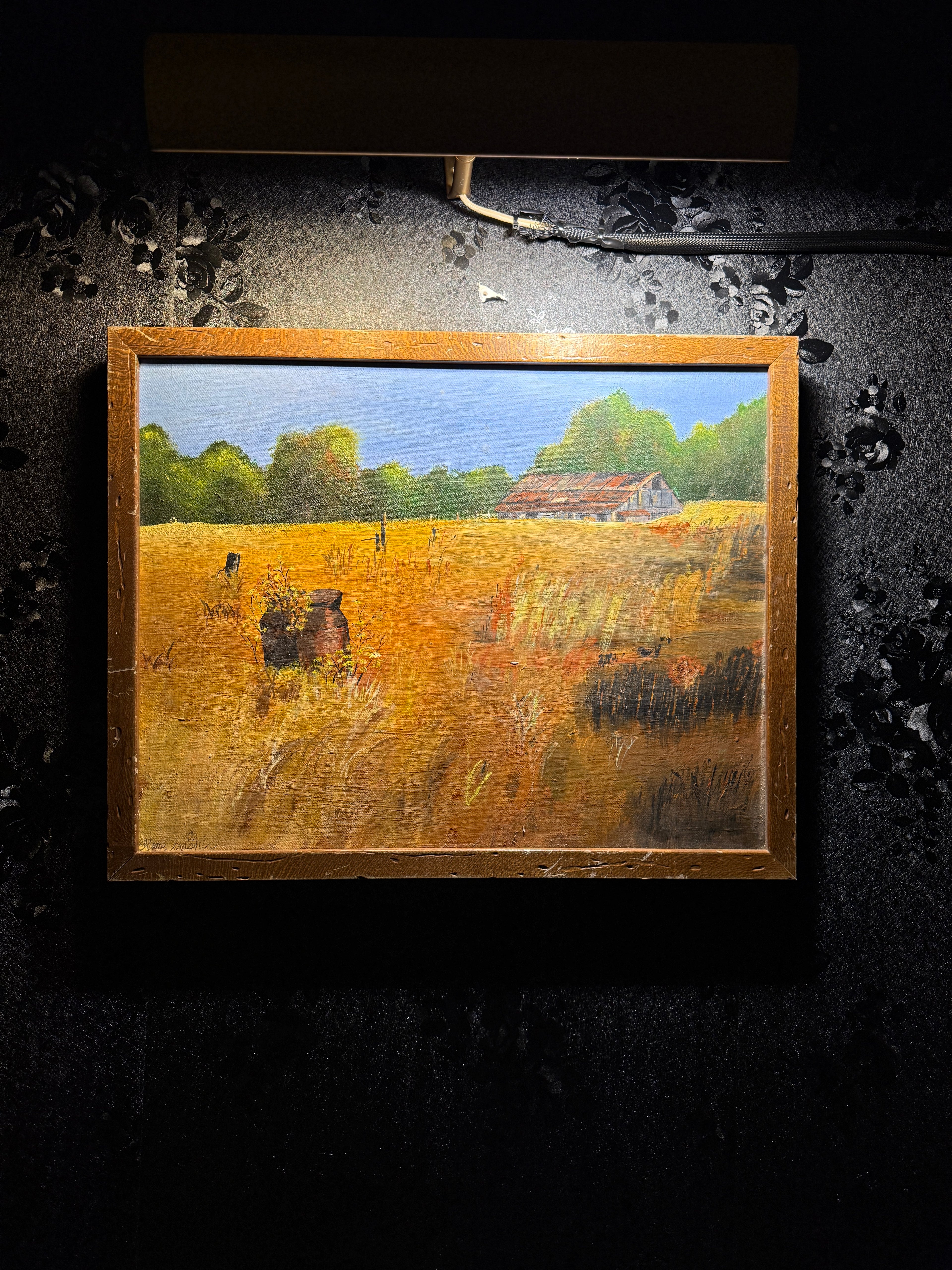 Western Landscape — Signed “Kemp Frashir / Frastin,” Framed in Reno, Nevada (c. 1970–1985)