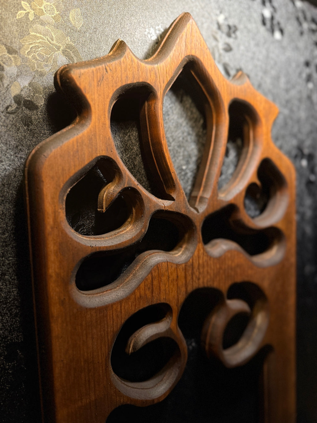Late-Victorian Gothic Tracery Demilune Wall Bracket Shelf (Pine), c. 1885–1905