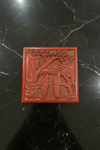Antique Chinese Red Cinnabar-Style Lacquer Box, c. 1900–1930s