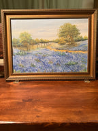 Unsigned Texas Bluebonnet Landscape Painting, c. 1930s–1940s