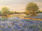 Unsigned Texas Bluebonnet Landscape Painting, c. 1930s–1940s