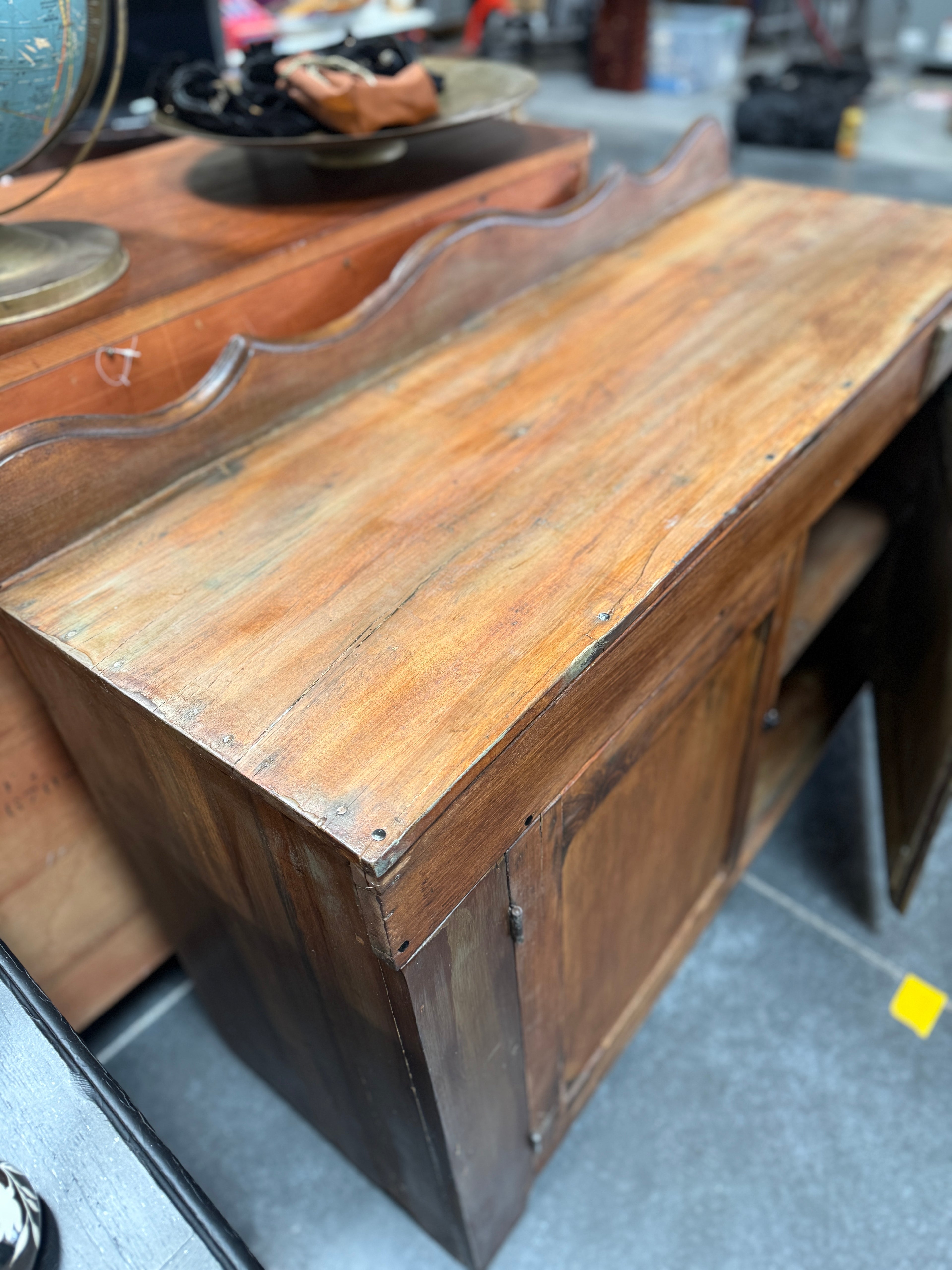 Antique Primitive Pine Cottage Buffet Cabinet, c. 1890s–1910s