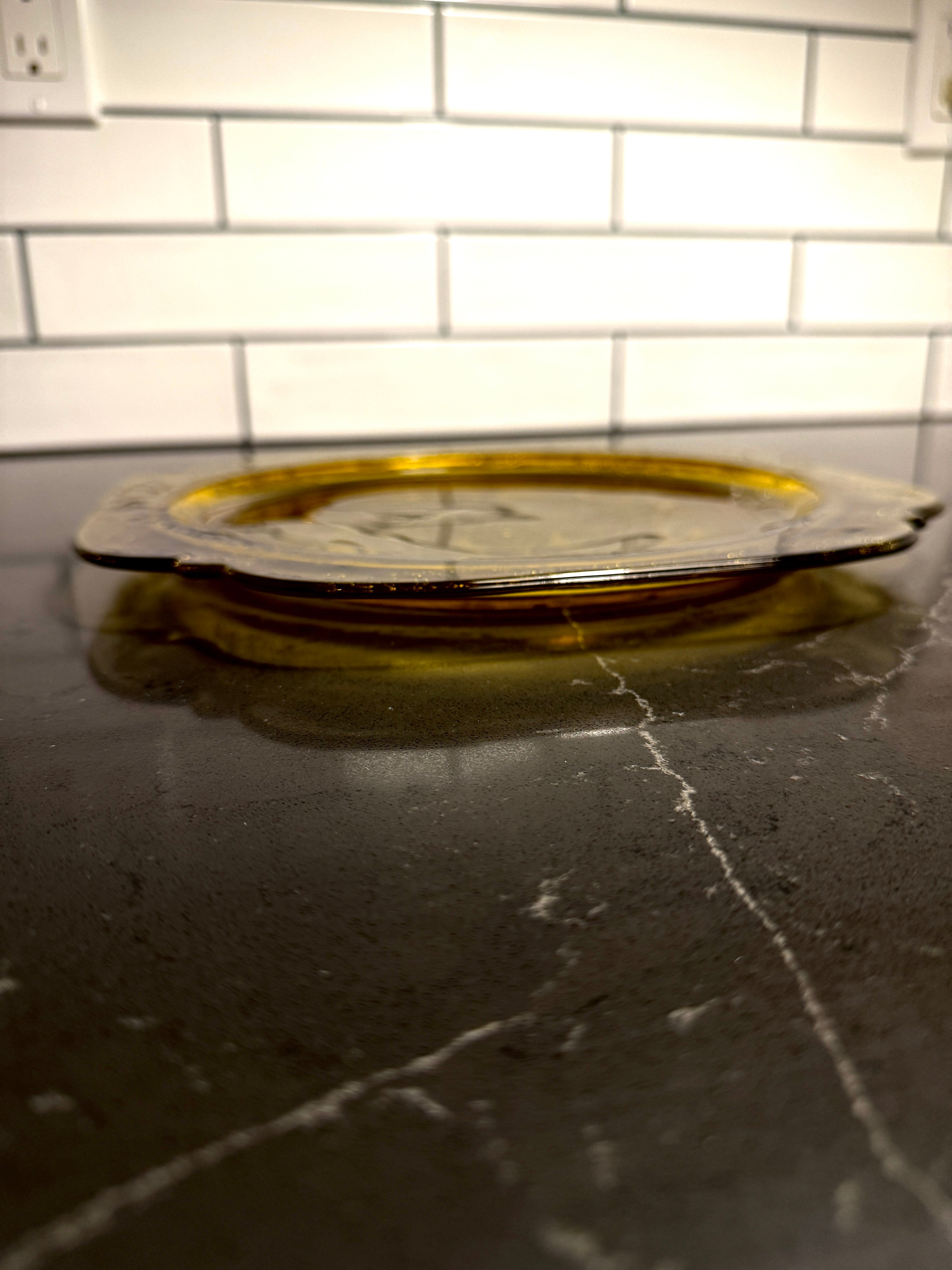 Amber “Princess” Pattern Depression Glass Dinnerware Set — Hocking Glass Co., c. 1931–1935