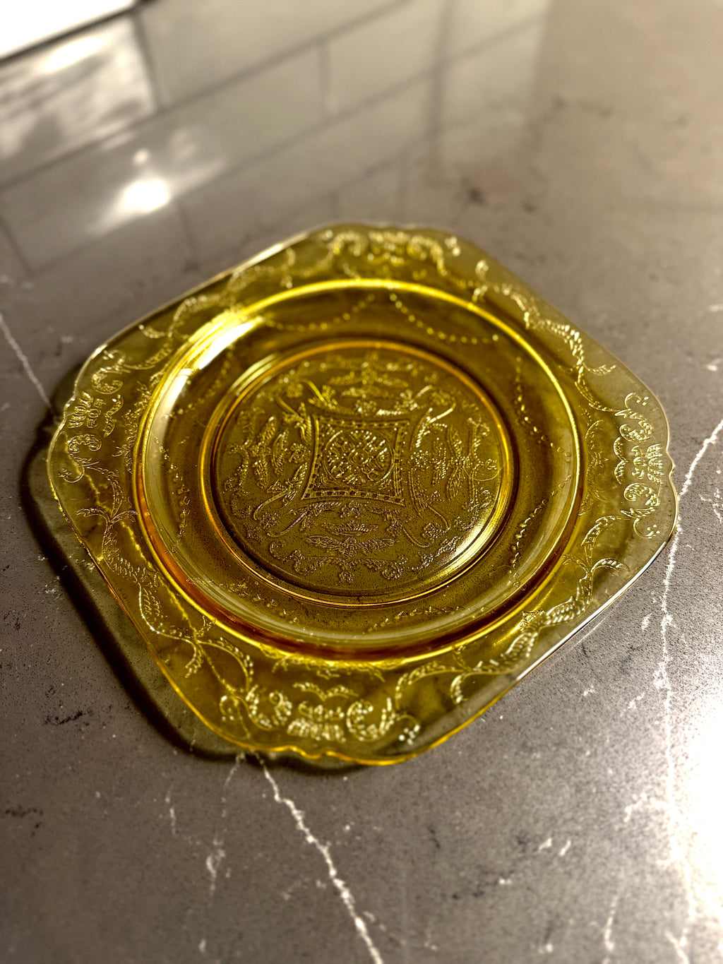 Amber “Princess” Pattern Depression Glass Dinnerware Set — Hocking Glass Co., c. 1931–1935