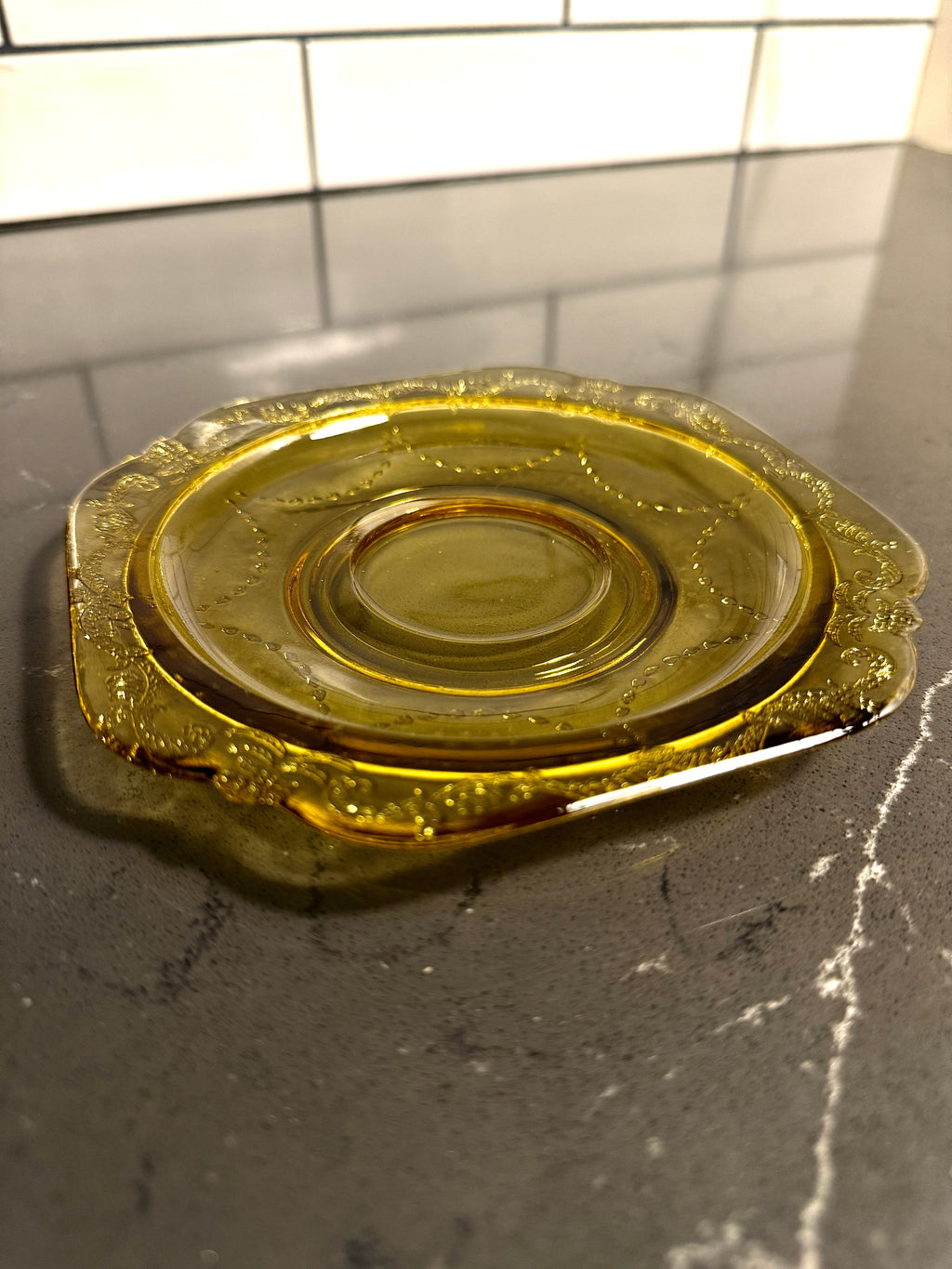 Amber “Princess” Pattern Depression Glass Dinnerware Set — Hocking Glass Co., c. 1931–1935