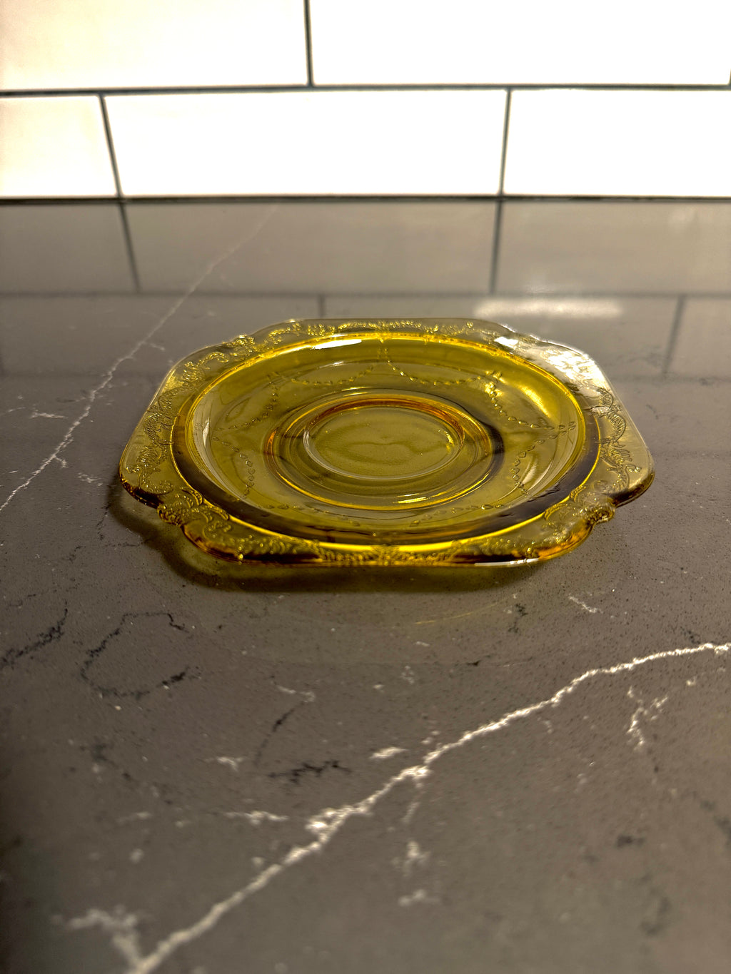 Amber “Princess” Pattern Depression Glass Dinnerware Set — Hocking Glass Co., c. 1931–1935