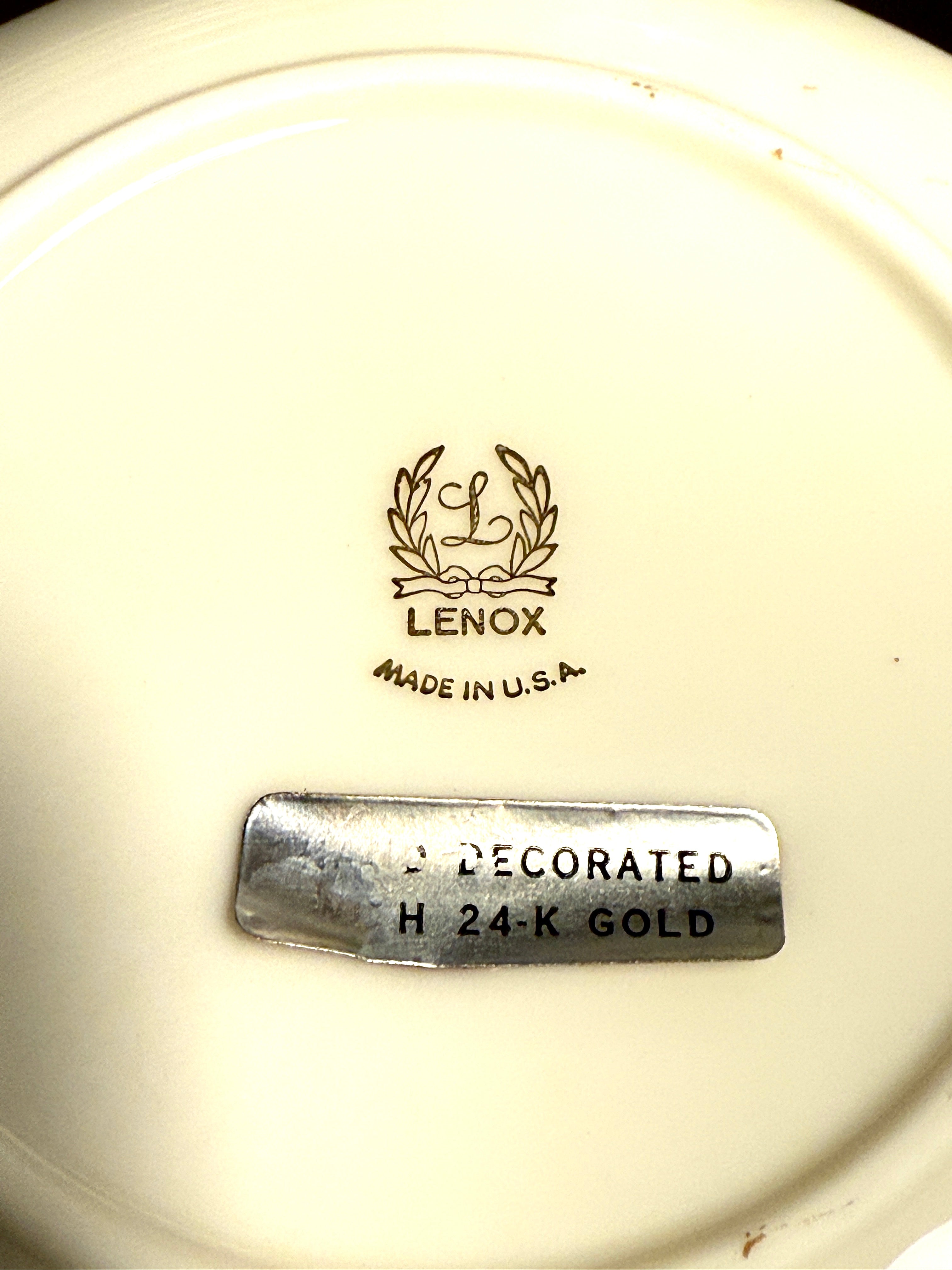 Lenox “Laurent” 24K Gold-Rim Bread & Butter Plates (Trenton, NJ, c. 1960s)
