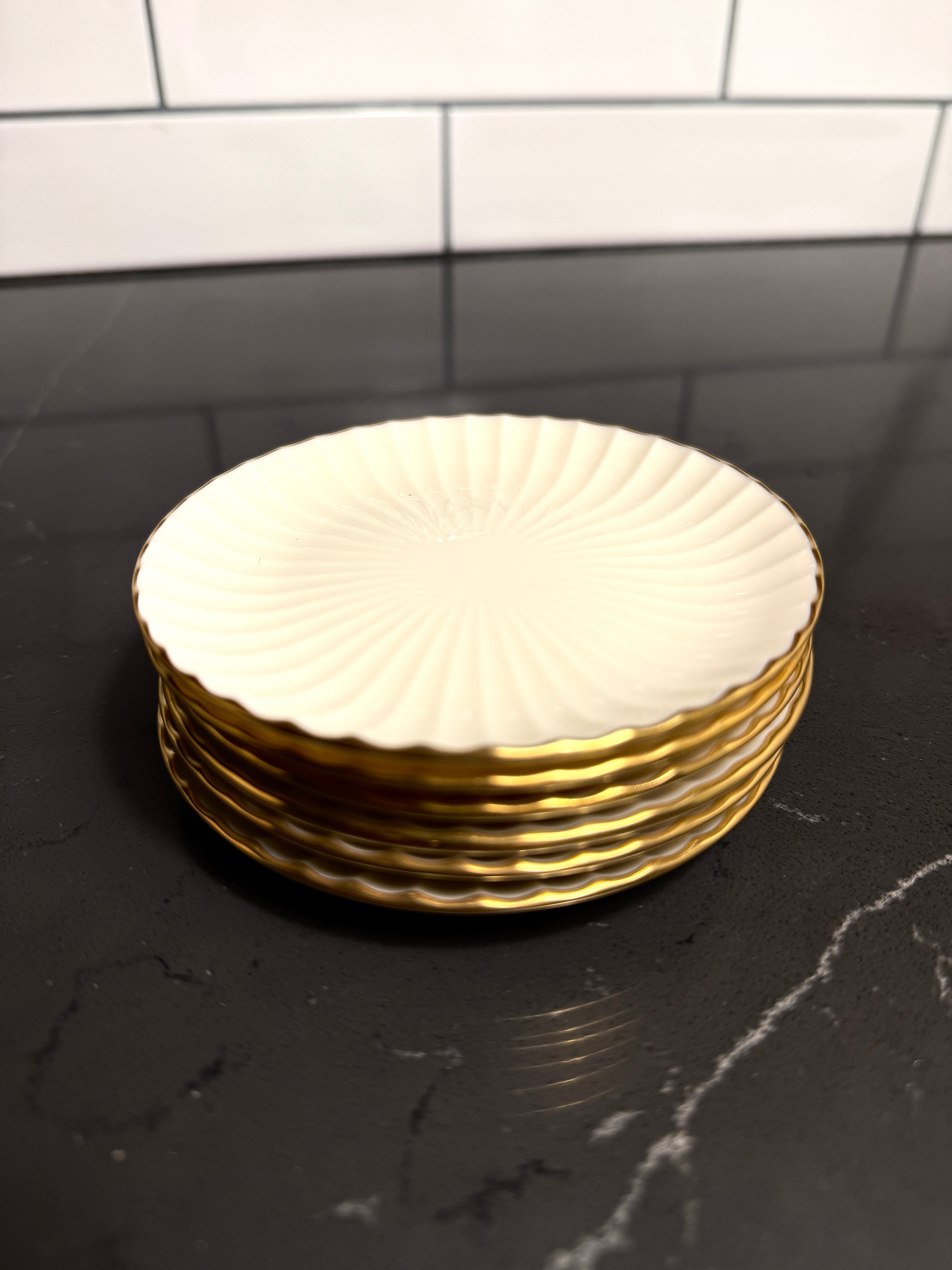 Lenox “Laurent” 24K Gold-Rim Bread & Butter Plates (Trenton, NJ, c. 1960s)