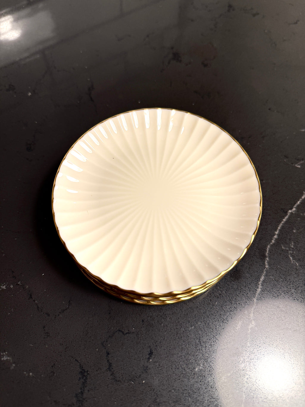 Lenox “Laurent” 24K Gold-Rim Bread & Butter Plates (Trenton, NJ, c. 1960s)