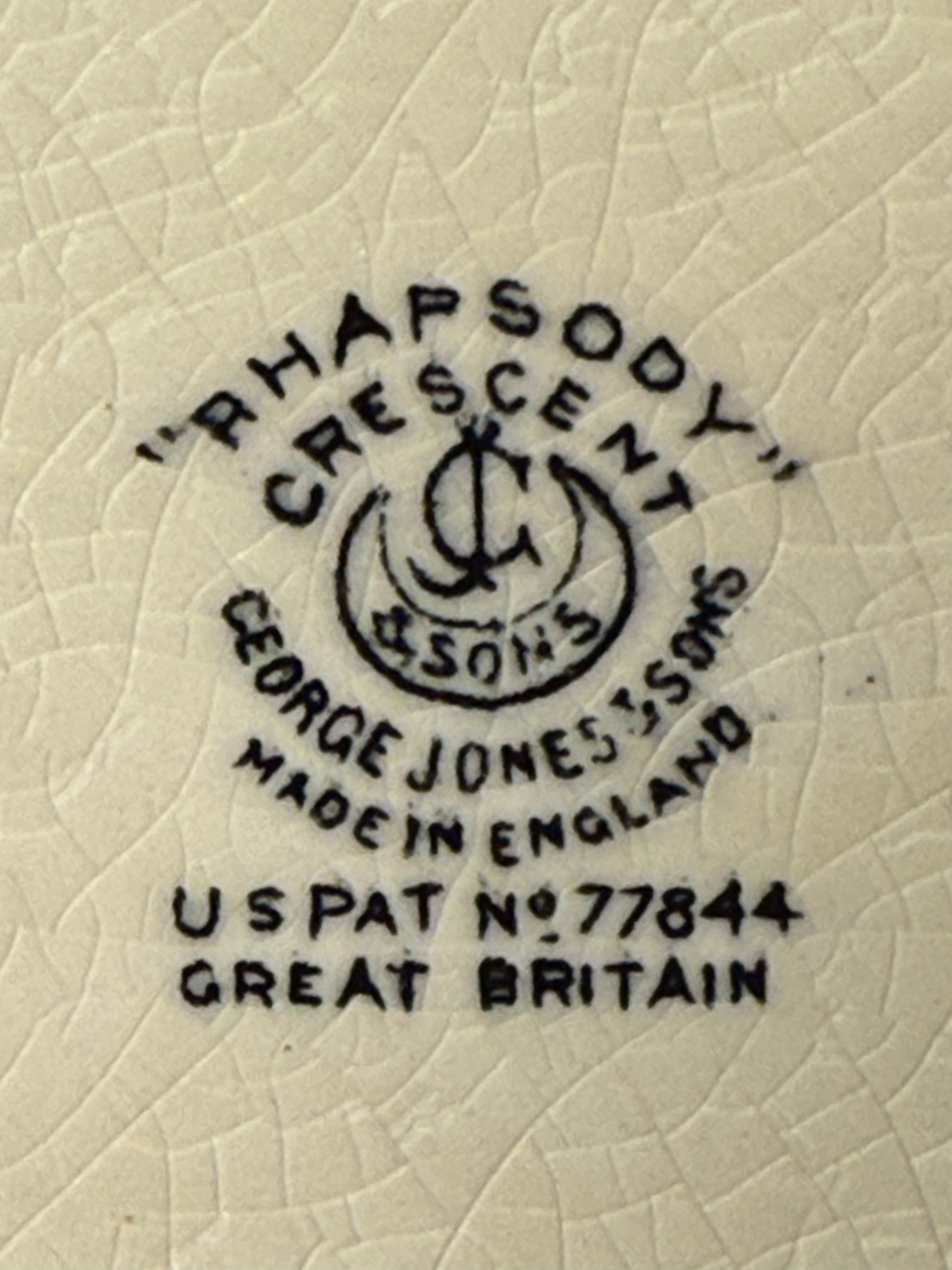 George Jones & Sons “Rhapsody” for Crescent China — Gilt & Embossed Small Plates and Berry/Sauce Bowls (England, c. 1920s–1930s)