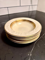 George Jones & Sons “Rhapsody” for Crescent China — Gilt & Embossed Small Plates and Berry/Sauce Bowls (England, c. 1920s–1930s)