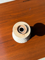 Vintage 1960s Ivory Ceramic Diamond-Pattern Pour-Over Coffee Dripper