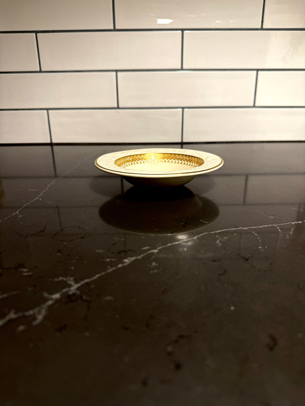 George Jones & Sons “Rhapsody” for Crescent China — Gilt & Embossed Small Plates and Berry/Sauce Bowls (England, c. 1920s–1930s)