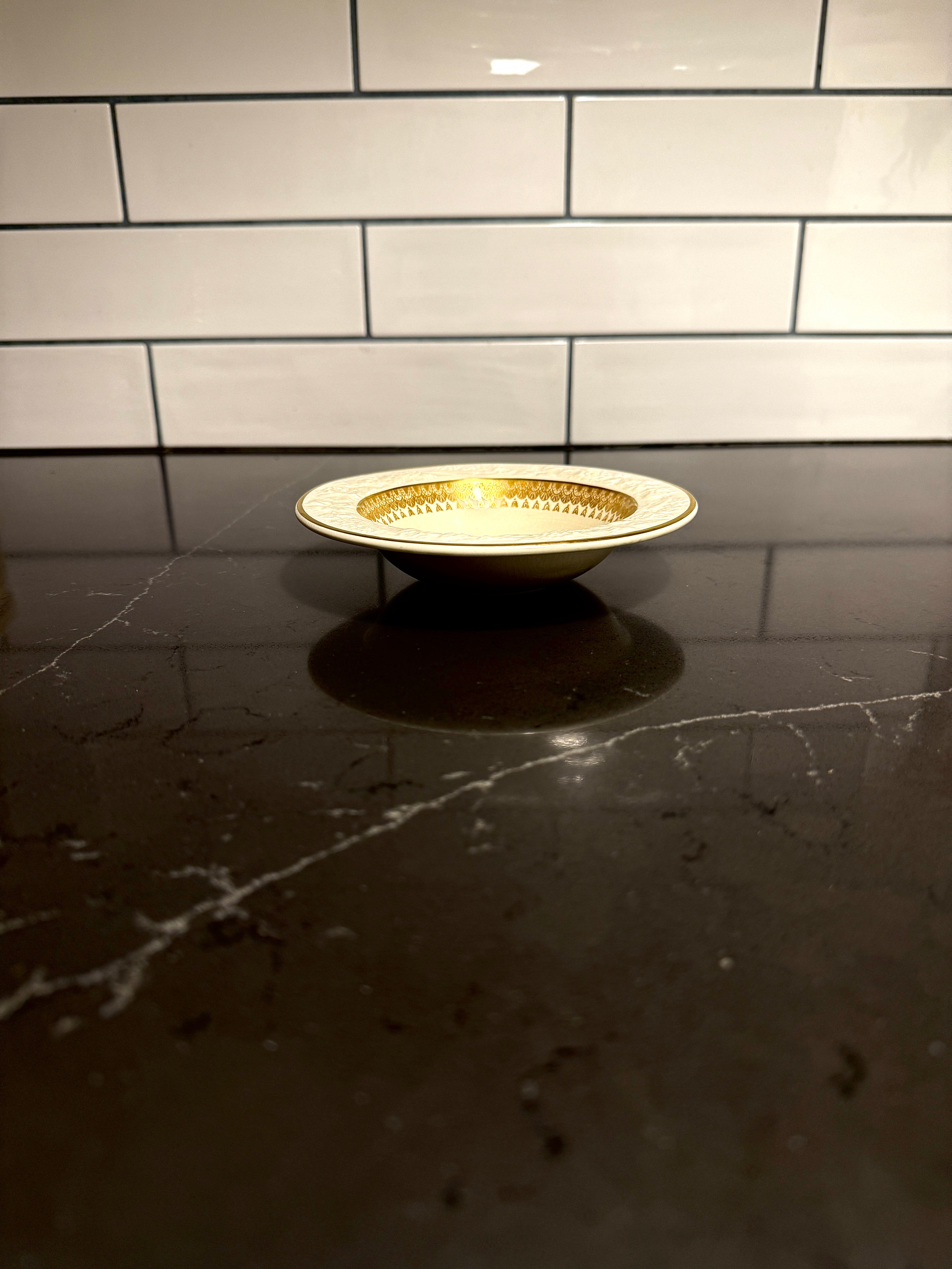 George Jones & Sons “Rhapsody” for Crescent China — Gilt & Embossed Small Plates and Berry/Sauce Bowls (England, c. 1920s–1930s)