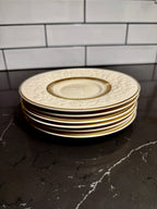 George Jones & Sons “Rhapsody” for Crescent China — Gilt & Embossed Small Plates and Berry/Sauce Bowls (England, c. 1920s–1930s)