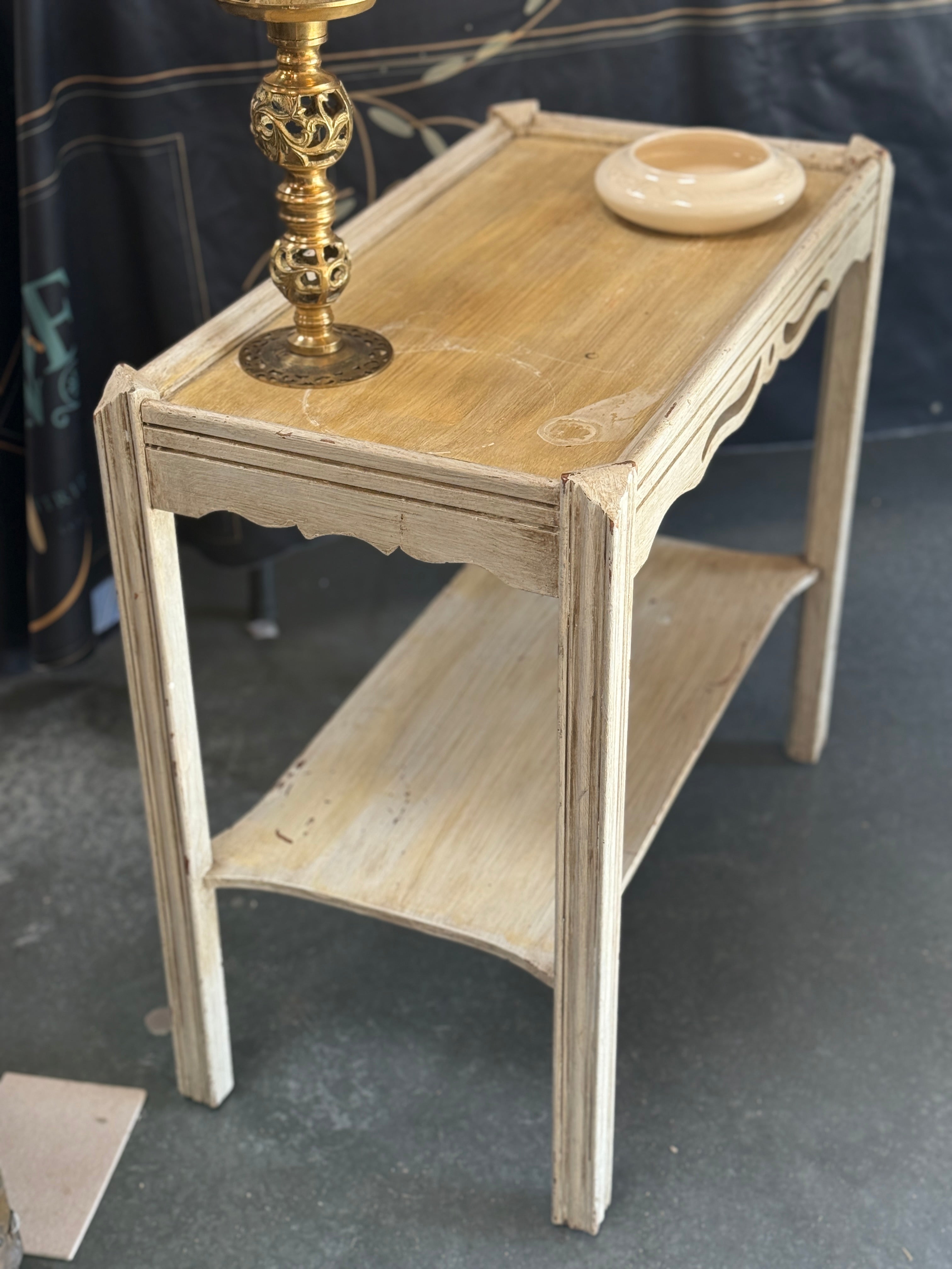 Antique French Provincial Painted Two-Tier Occasional Table, Circa 1920s–1940s