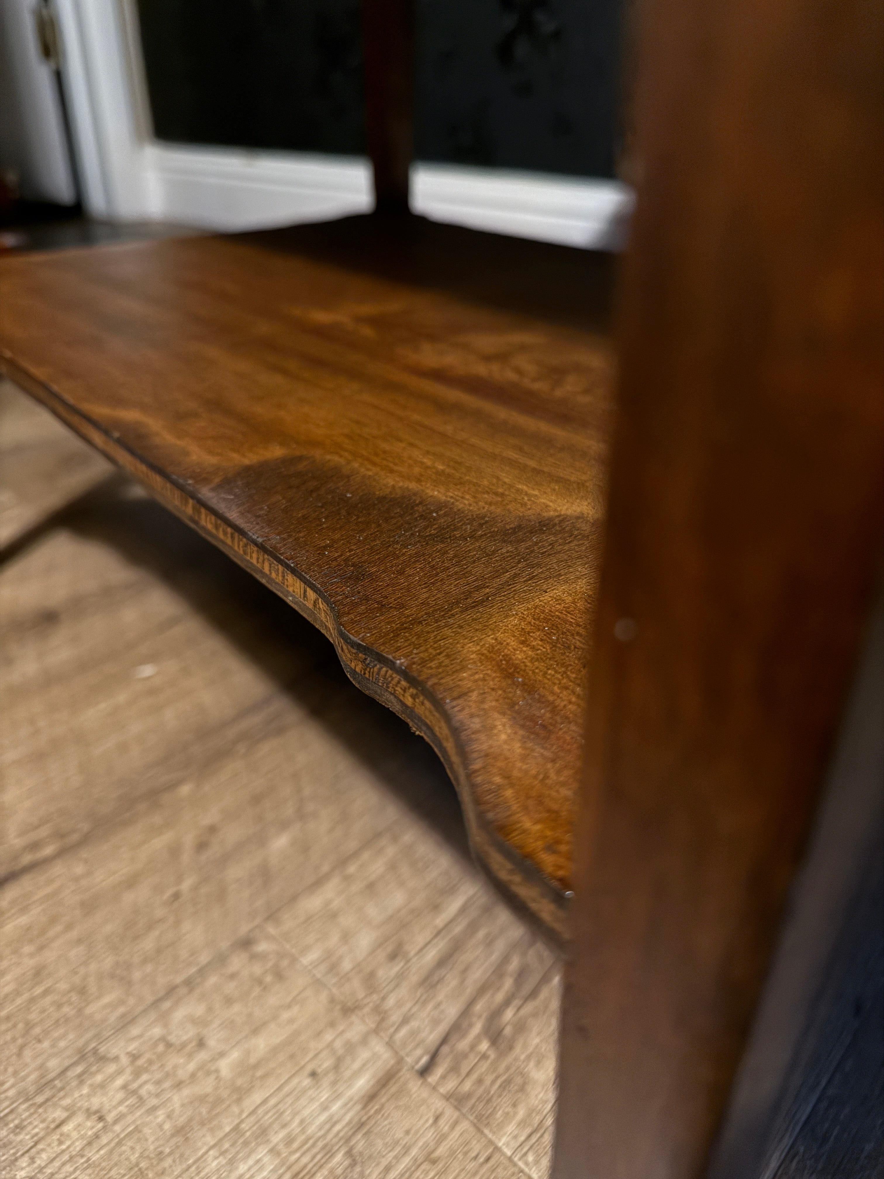 Early 20th-Century French Provincial Walnut Side Table with Drawer & Lower Shelf, c. 1900–1925ch Provincial Side Table in Walnut