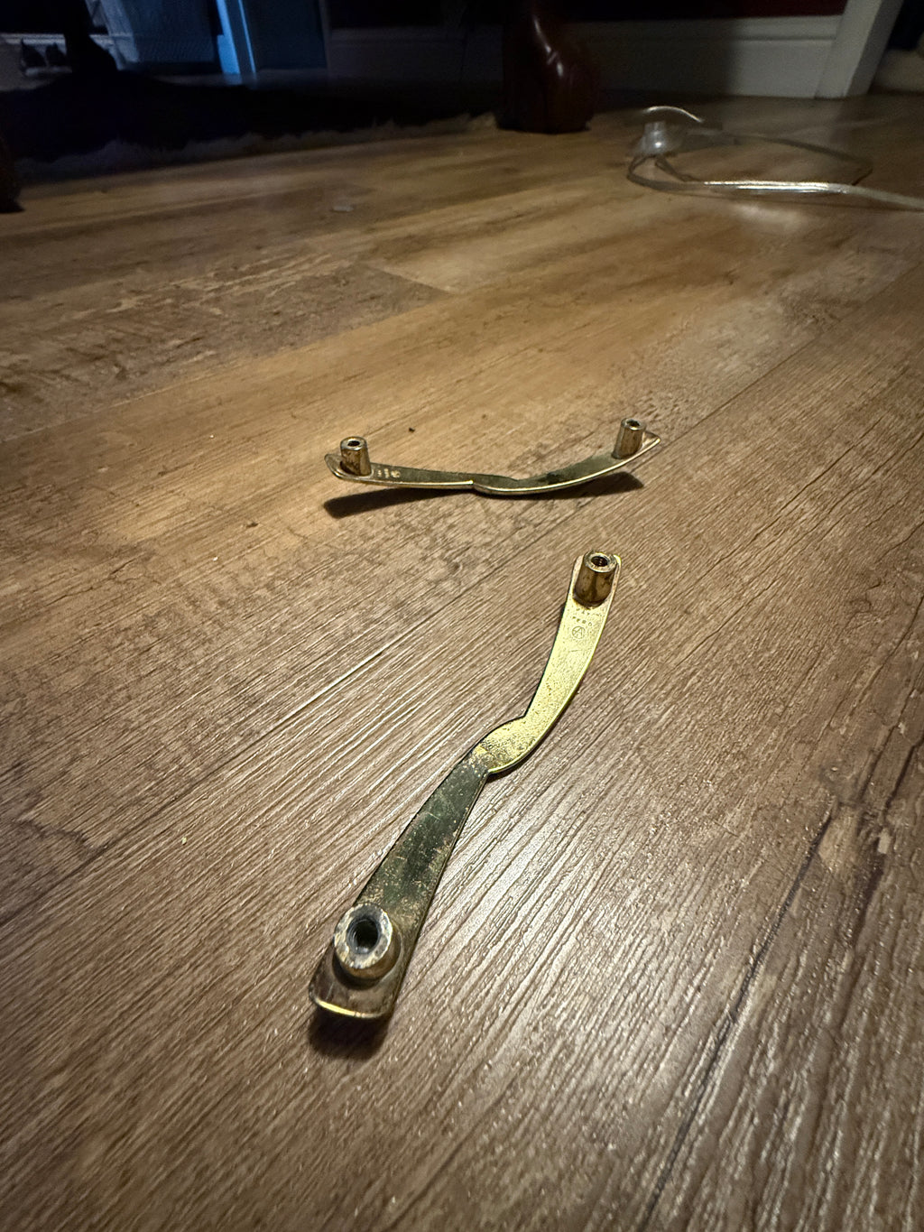 Mid-Century Oak & Brass Serving Tray with Amerock Patent-Stamped Handles, c. 1950–1955