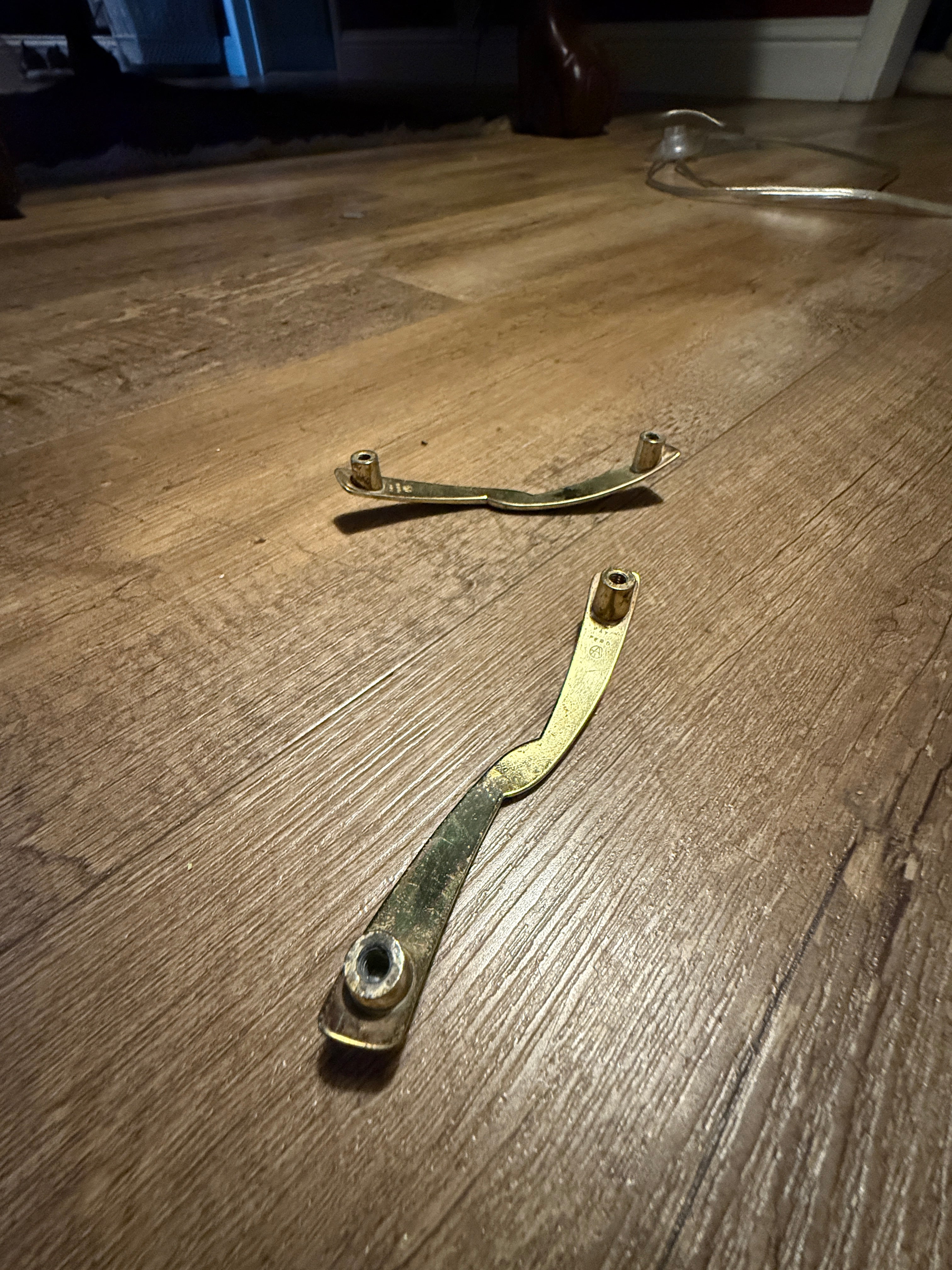 Mid-Century Oak & Brass Serving Tray with Amerock Patent-Stamped Handles, c. 1950–1955