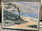 D. Giannoni Coastal Oil Painting with Windswept Tree, c. 1930s–1950s