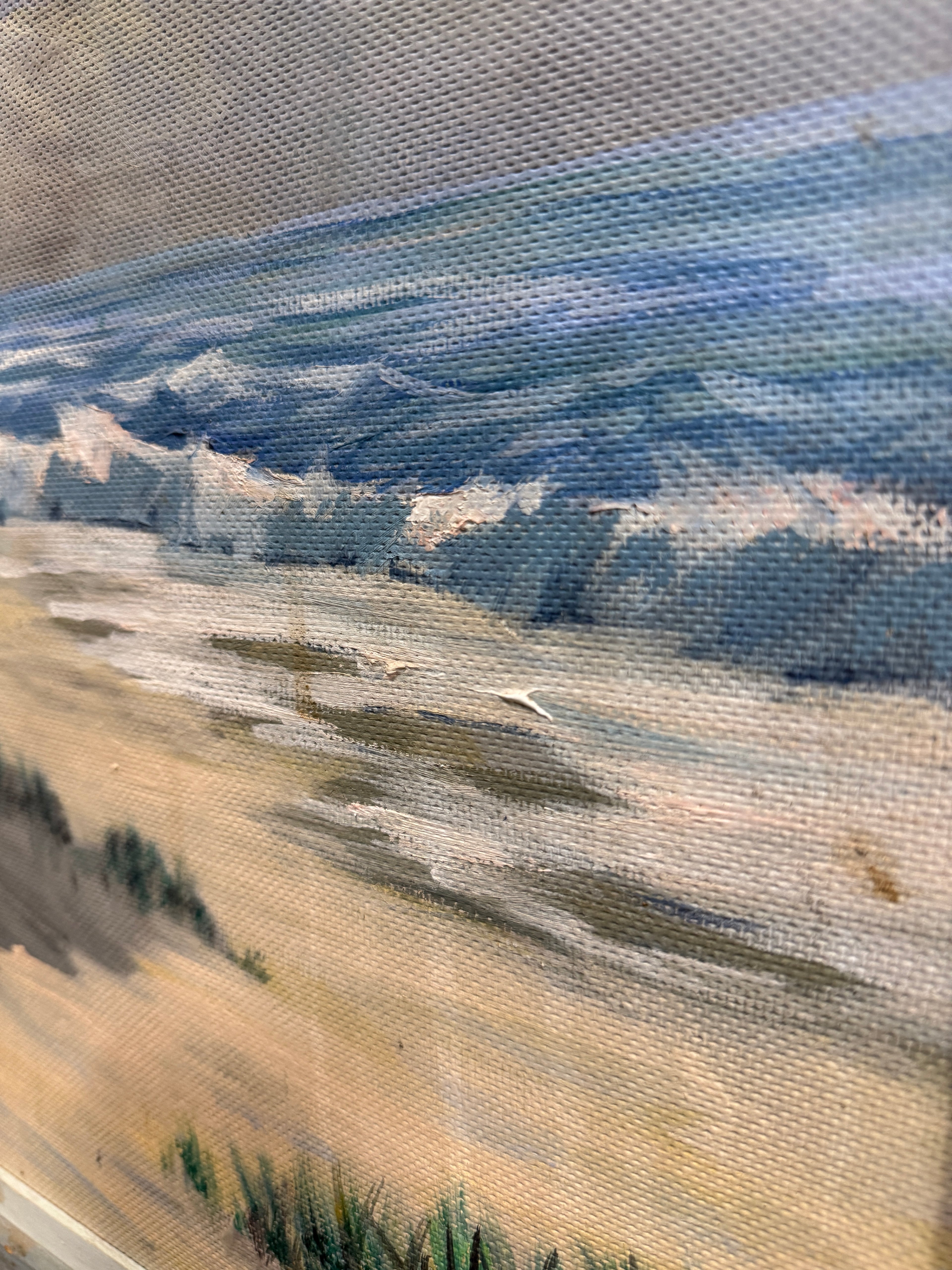 D. Giannoni Coastal Oil Painting with Windswept Tree, c. 1930s–1950s