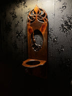 Late Victorian / Arts & Crafts Carved Parlor Wall Shelf & Lamp Bracket, c. 1895–1910
